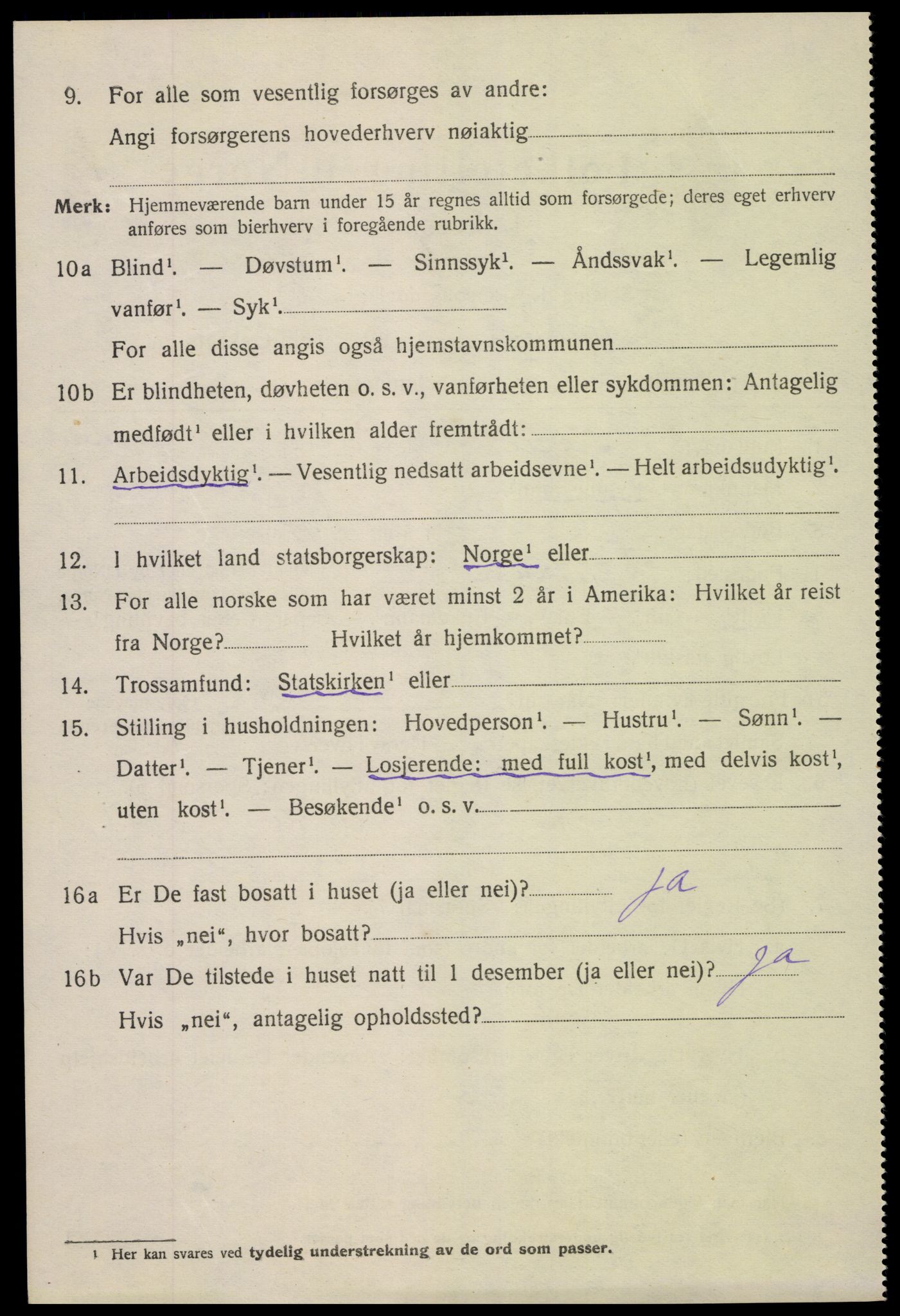 SAK, 1920 census for Lillesand, 1920, p. 2906