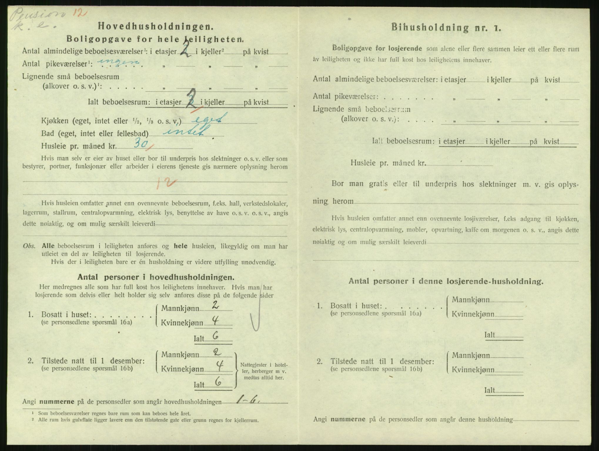 SAH, 1920 census for Lillehammer, 1920, p. 1929