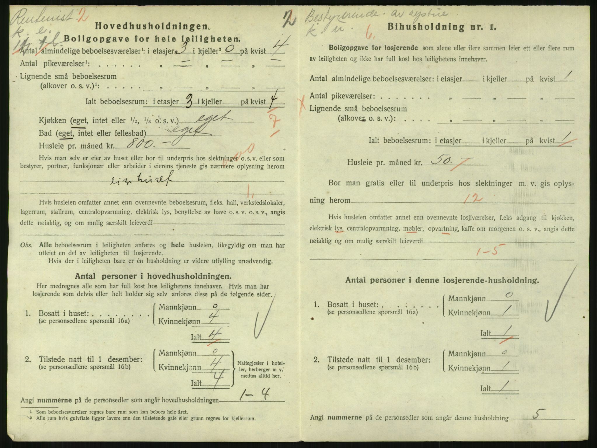 SAH, 1920 census for Lillehammer, 1920, p. 3729