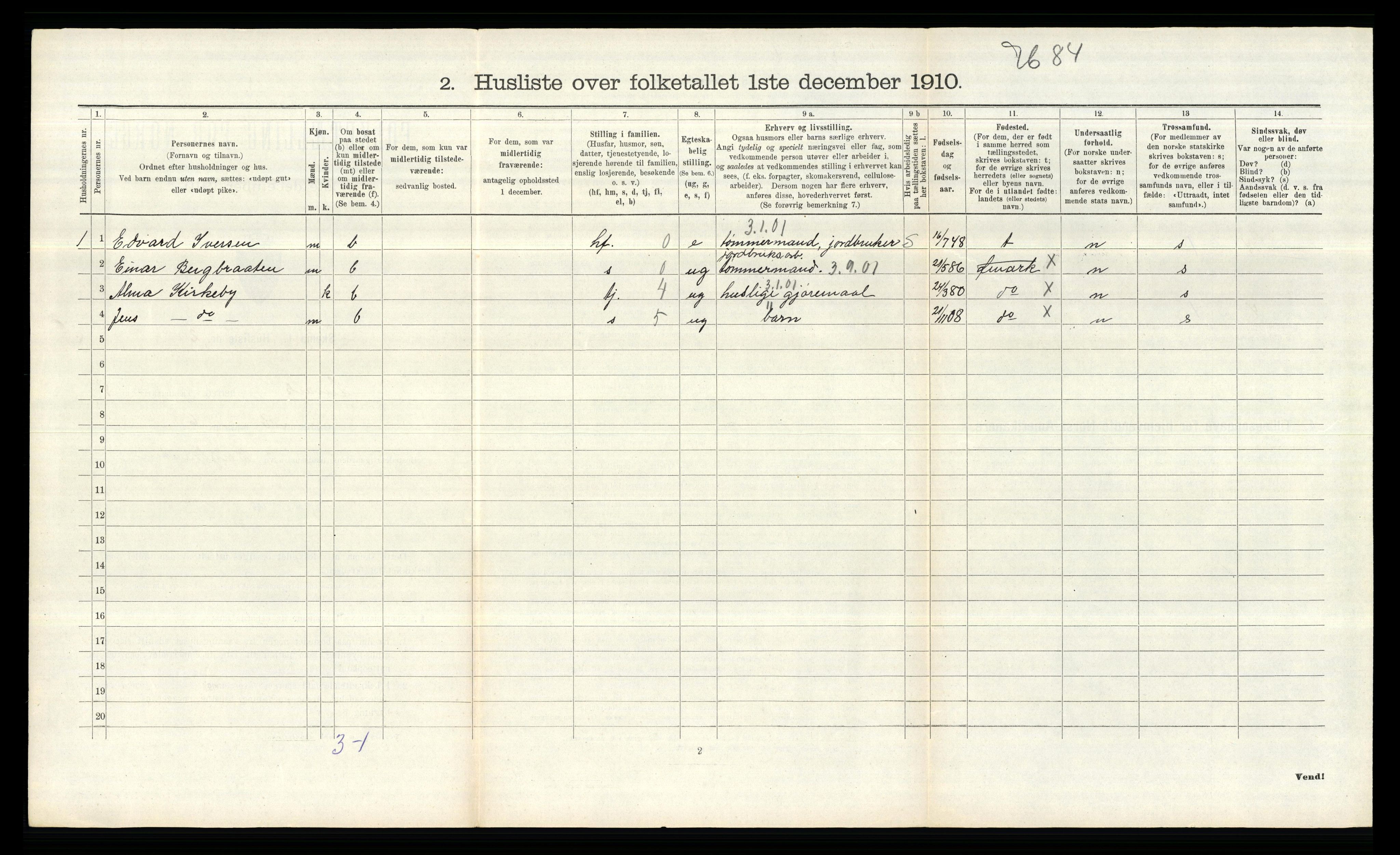 RA, 1910 census for Øymark, 1910, p. 425