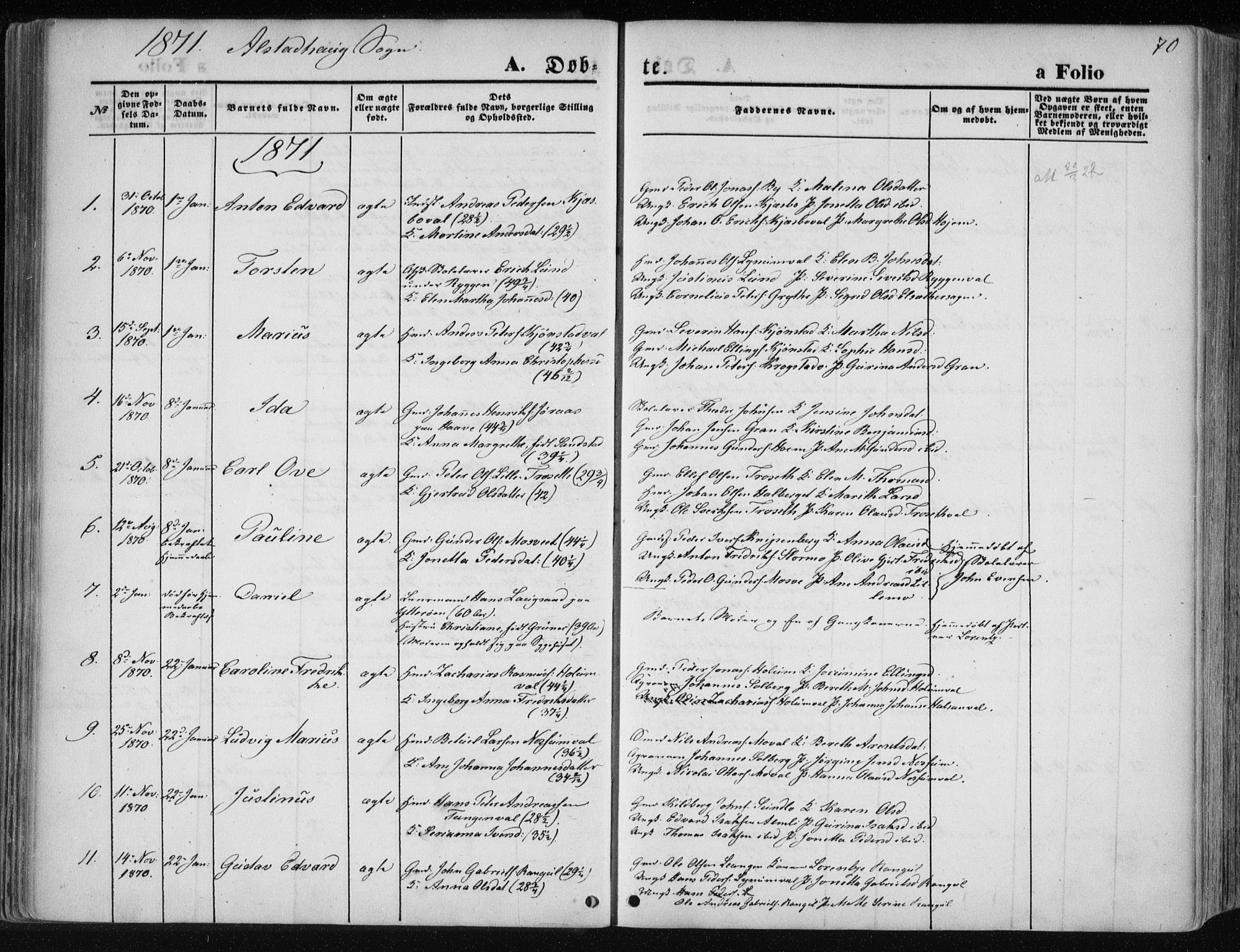 Ministerialprotokoller, klokkerbøker og fødselsregistre - Nord-Trøndelag, SAT/A-1458/717/L0157: Parish register (official) no. 717A08 /1, 1863-1877, p. 70