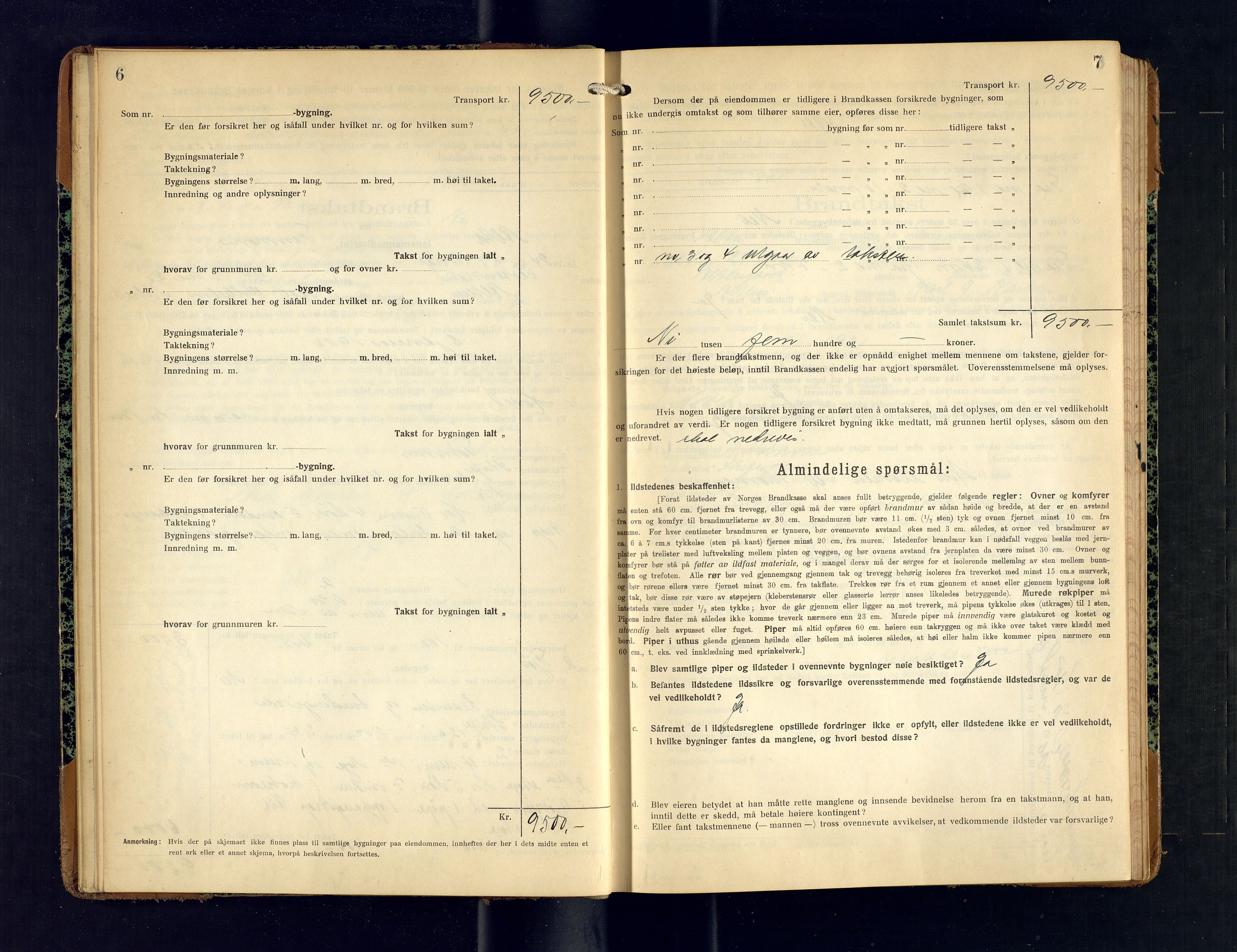 Alta lensmannskontor, AV/SATØ-S-1165/O/Ob/L0175: Branntakstprotokoll, 1924-1928, p. 6-7