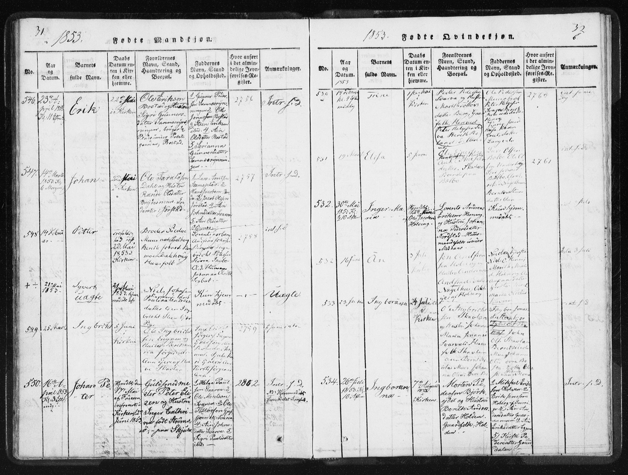 Ministerialprotokoller, klokkerbøker og fødselsregistre - Nord-Trøndelag, SAT/A-1458/749/L0471: Parish register (official) no. 749A05, 1847-1856, p. 31-32