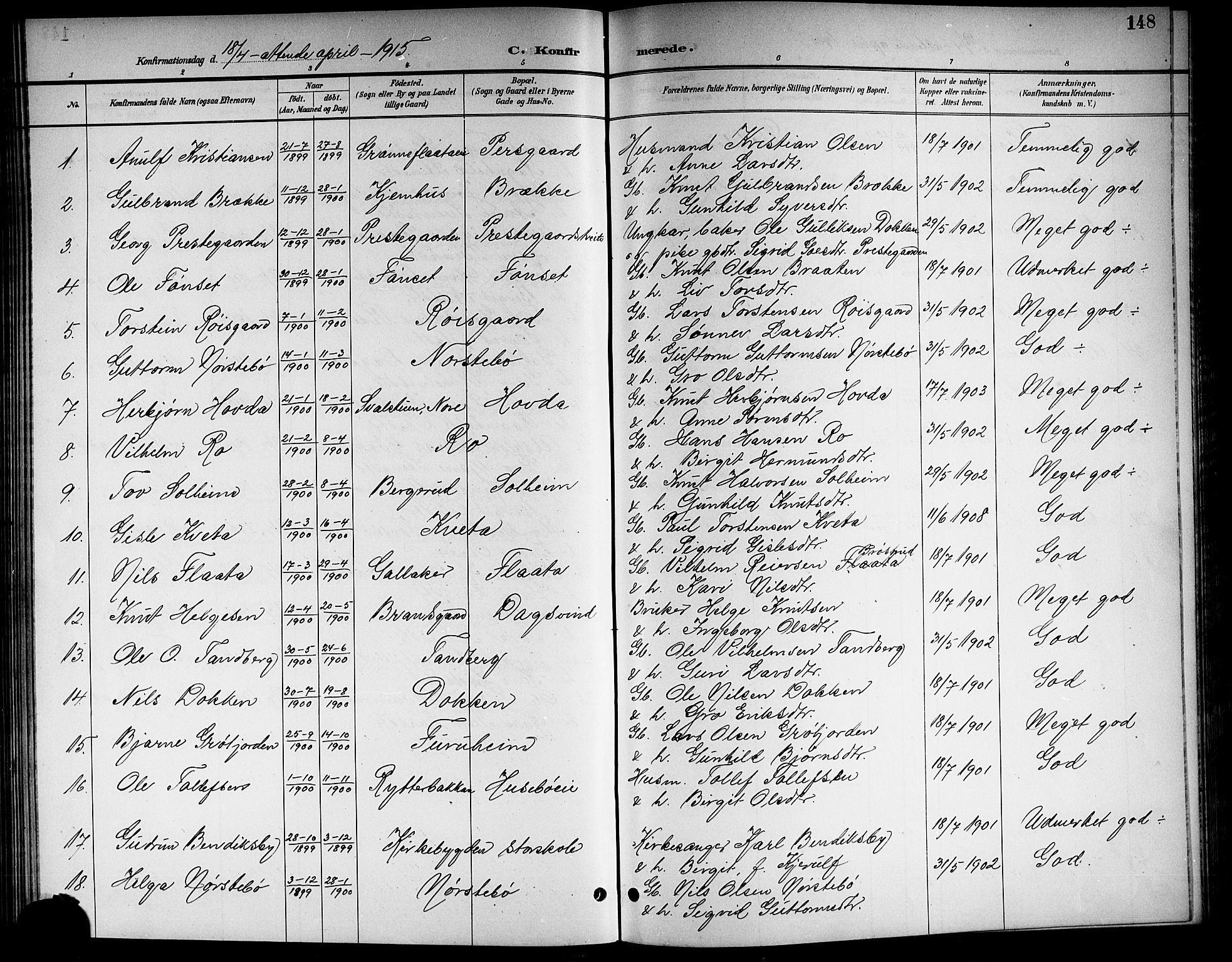 Nore kirkebøker, SAKO/A-238/G/Gb/L0003: Parish register (copy) no. II 3, 1894-1923, p. 148