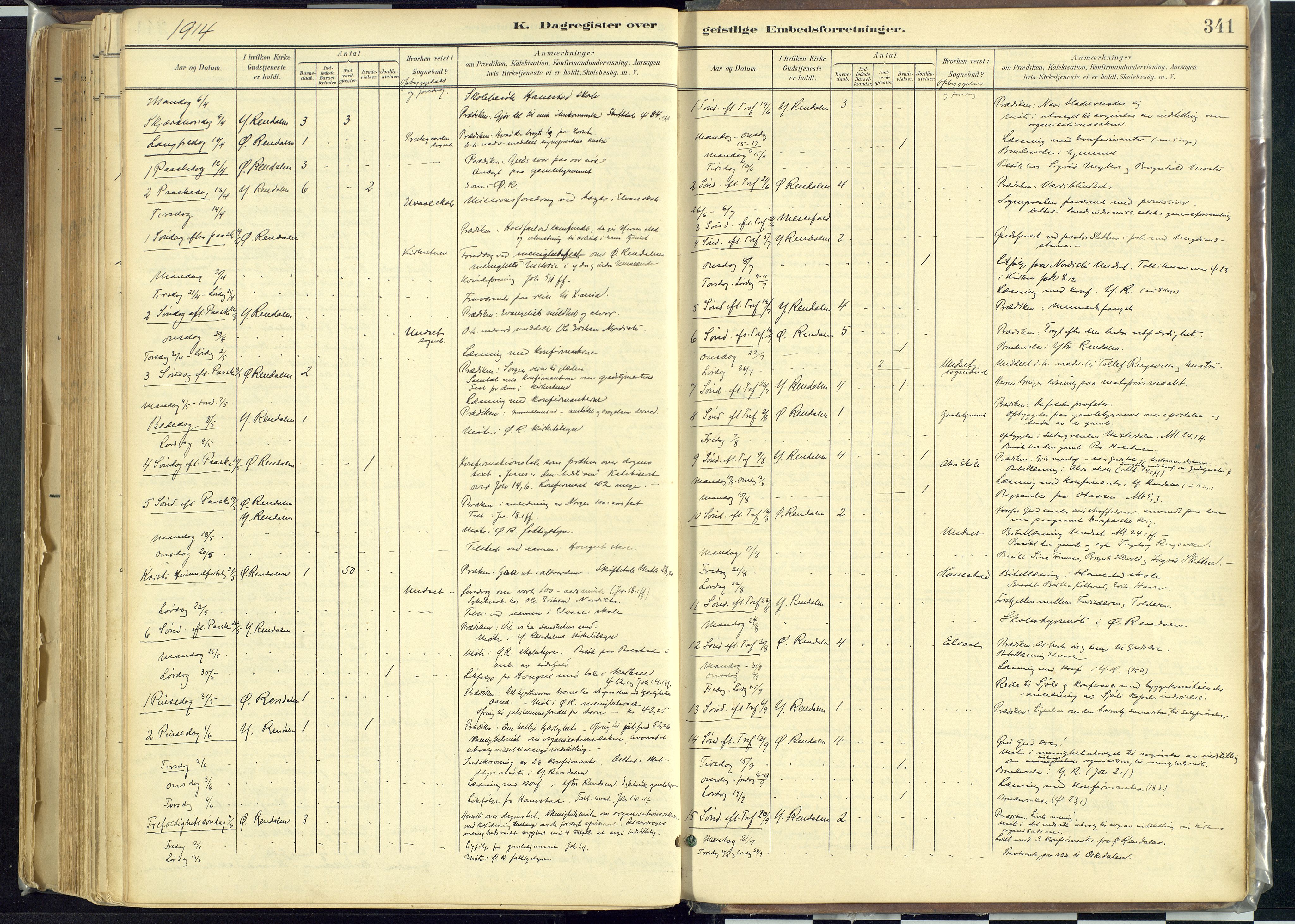 Rendalen prestekontor, SAH/PREST-054/H/Ha/Haa/L0012: Parish register (official) no. 12, 1901-1928, p. 341