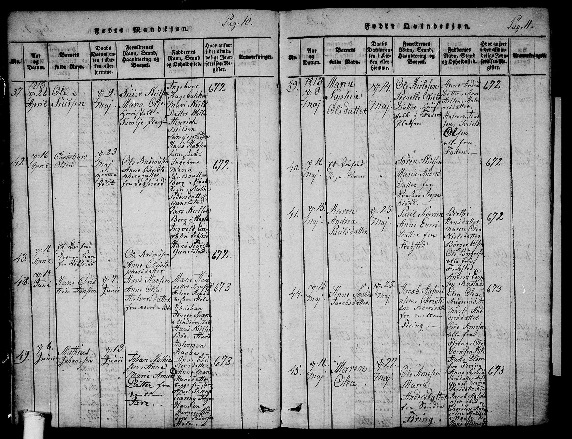 Ramnes kirkebøker, AV/SAKO-A-314/F/Fa/L0004: Parish register (official) no. I 4, 1813-1840, p. 10-11