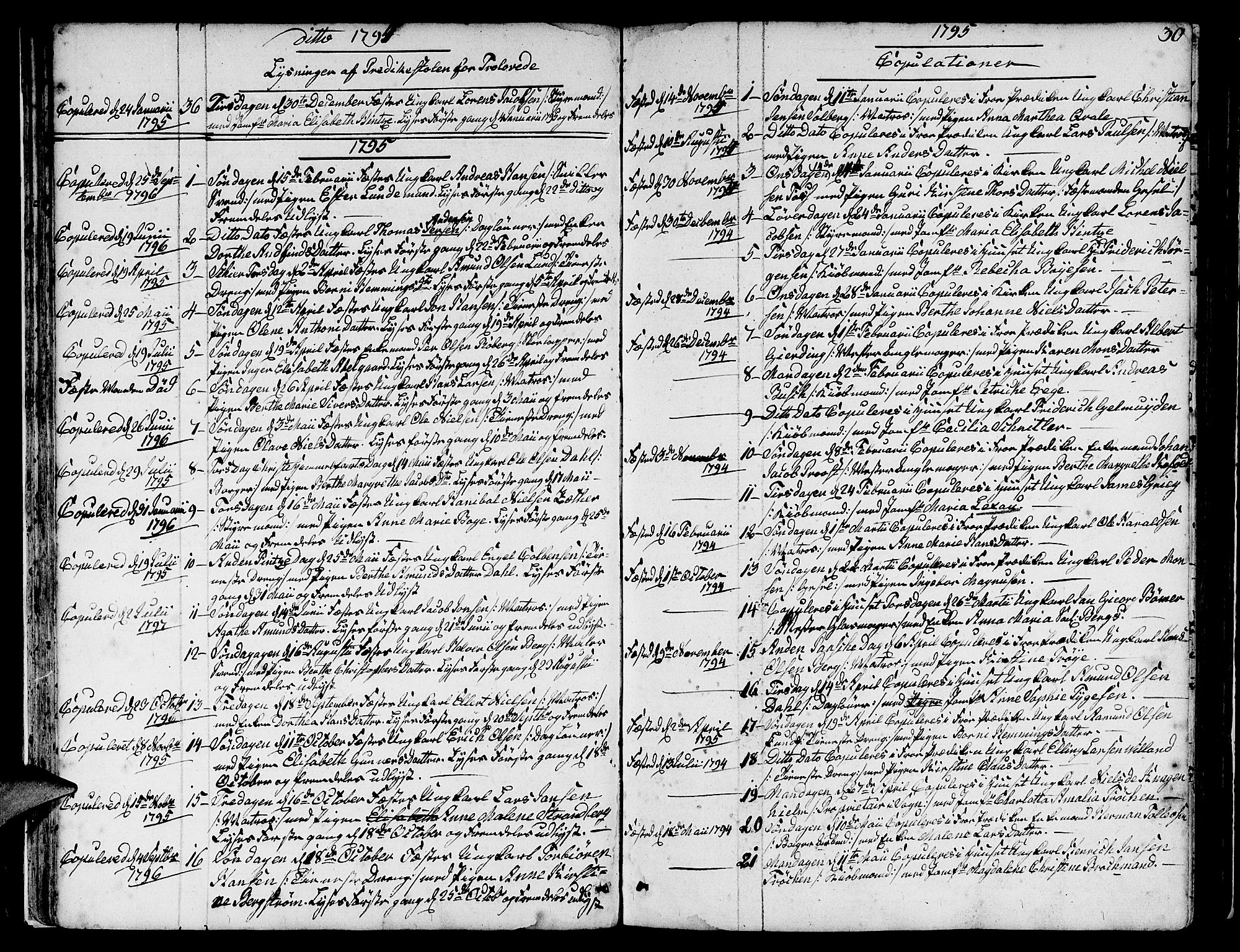 Nykirken Sokneprestembete, SAB/A-77101/H/Hab: Parish register (copy) no. A 2, 1782-1847, p. 30