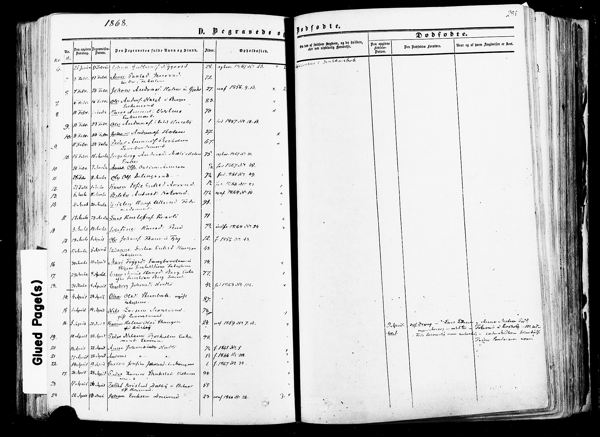 Aurskog prestekontor Kirkebøker, AV/SAO-A-10304a/F/Fa/L0007: Parish register (official) no. I 7, 1854-1877, p. 285