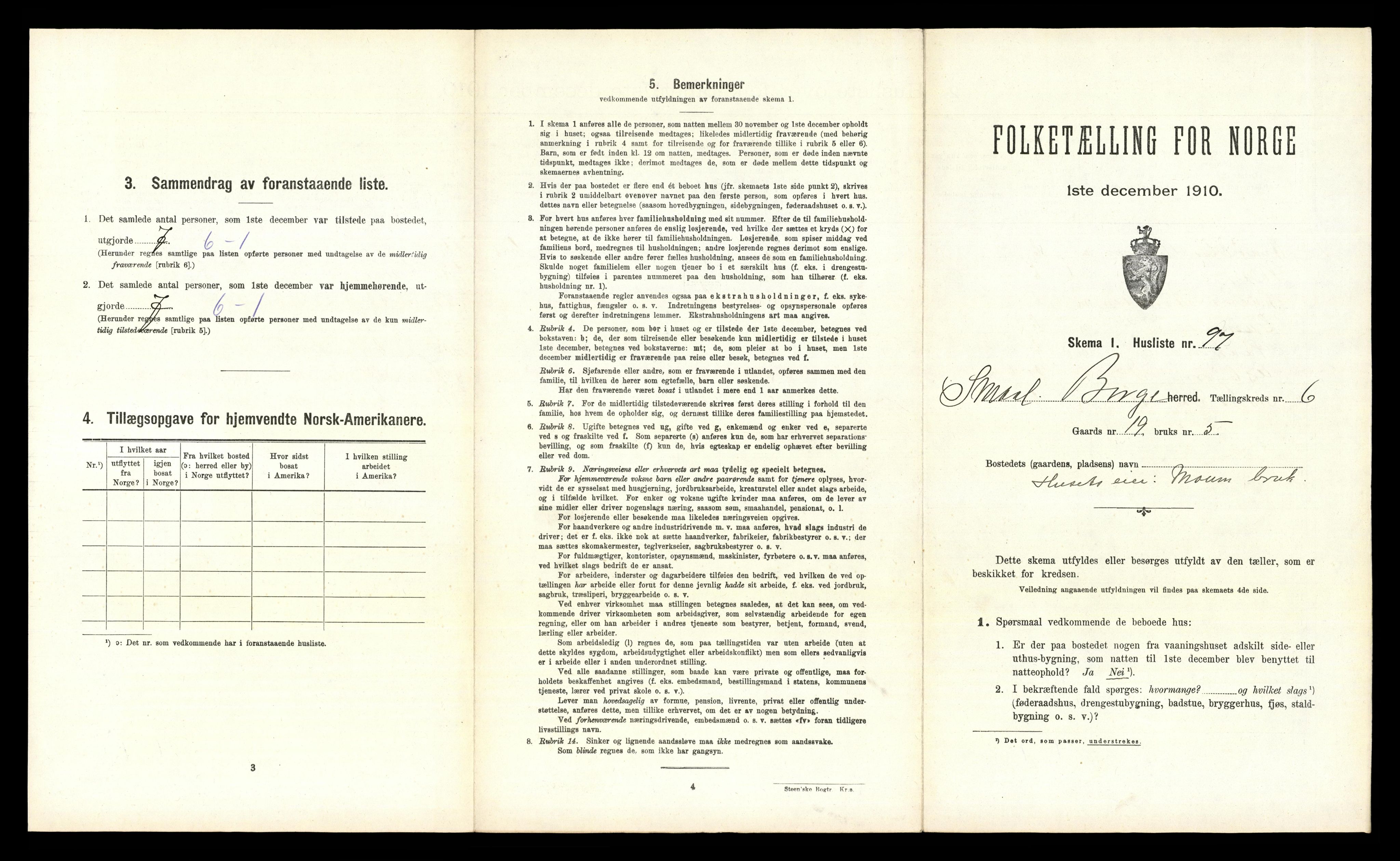 RA, 1910 census for Borge, 1910, p. 928