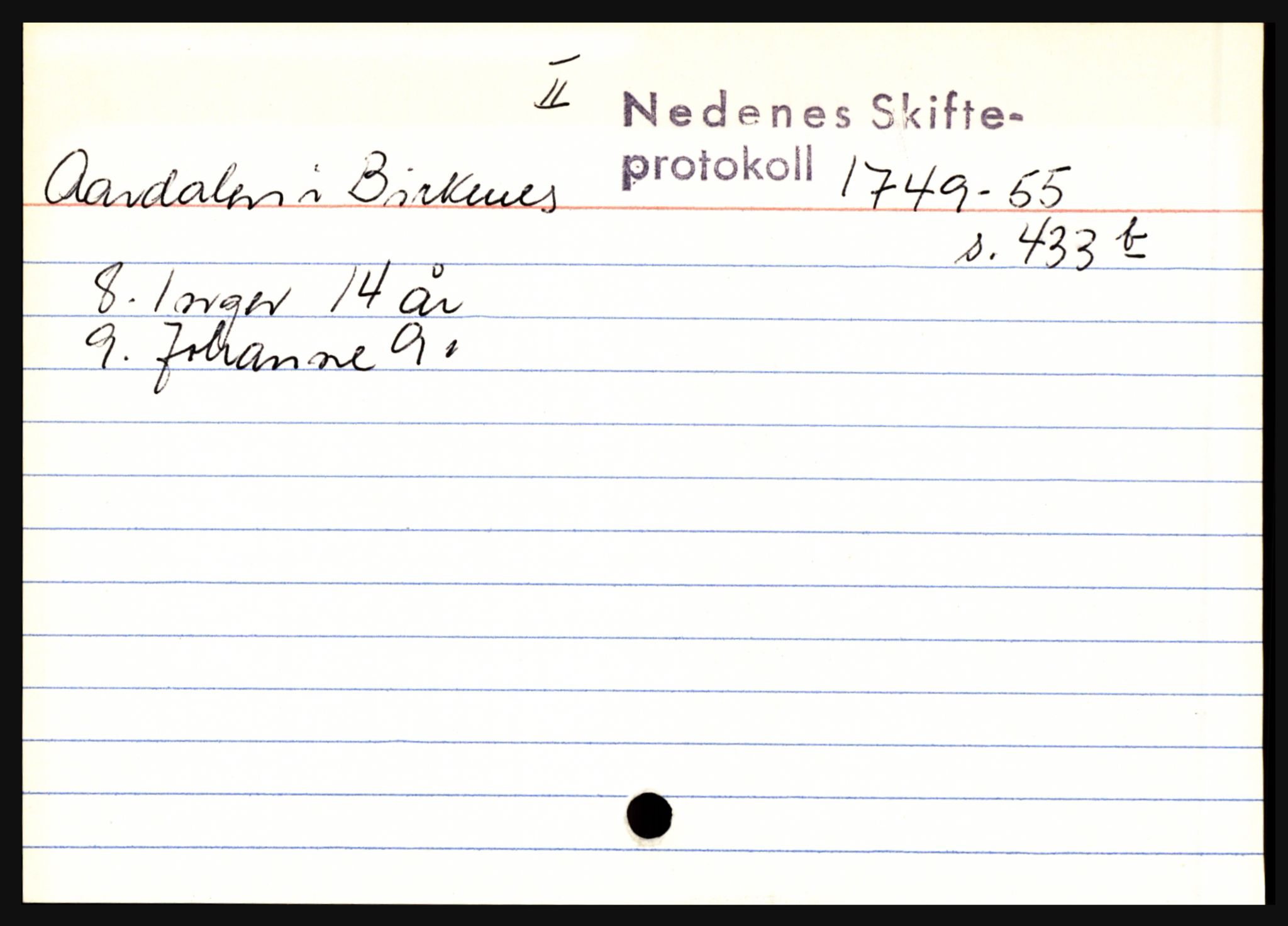 Nedenes sorenskriveri før 1824, AV/SAK-1221-0007/H, p. 35109