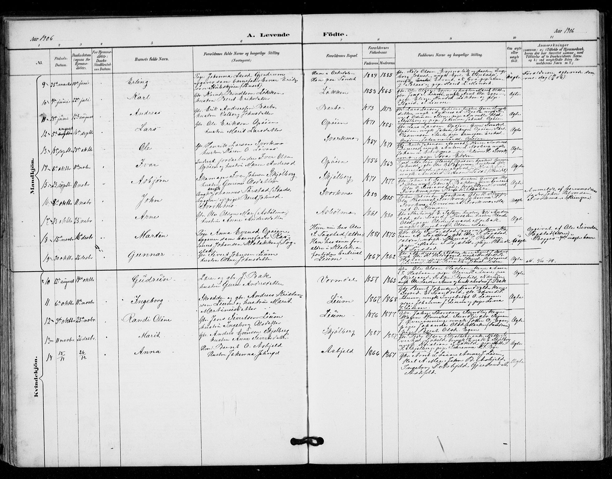 Ministerialprotokoller, klokkerbøker og fødselsregistre - Sør-Trøndelag, AV/SAT-A-1456/671/L0841: Parish register (official) no. 671A03, 1893-1915