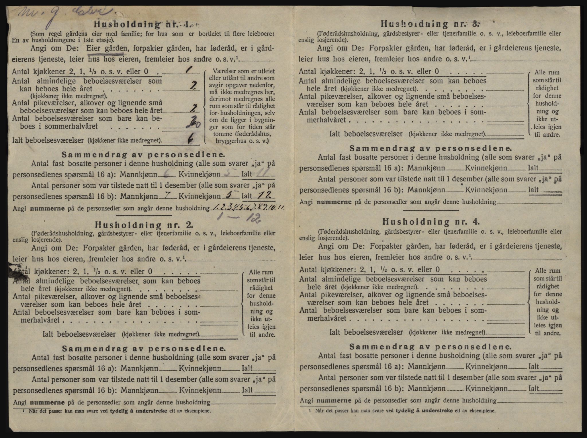 SAT, 1920 census for Hemne, 1920, p. 53