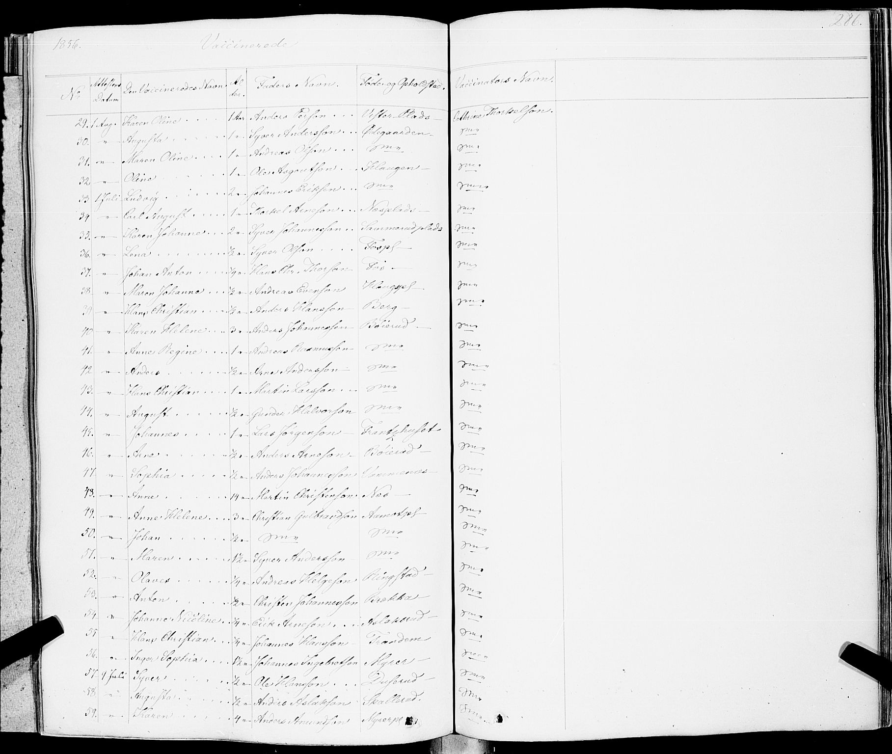 Skiptvet prestekontor Kirkebøker, AV/SAO-A-20009/F/Fa/L0006: Parish register (official) no. 6, 1839-1860, p. 286