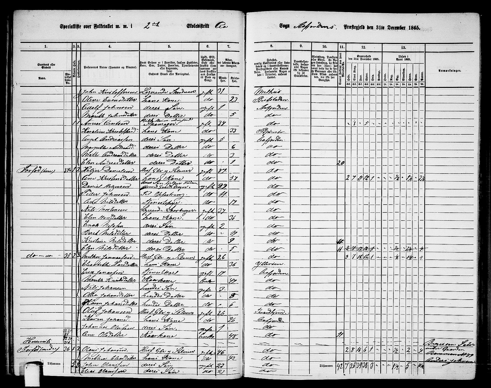 RA, 1865 census for Aafjorden, 1865, p. 26