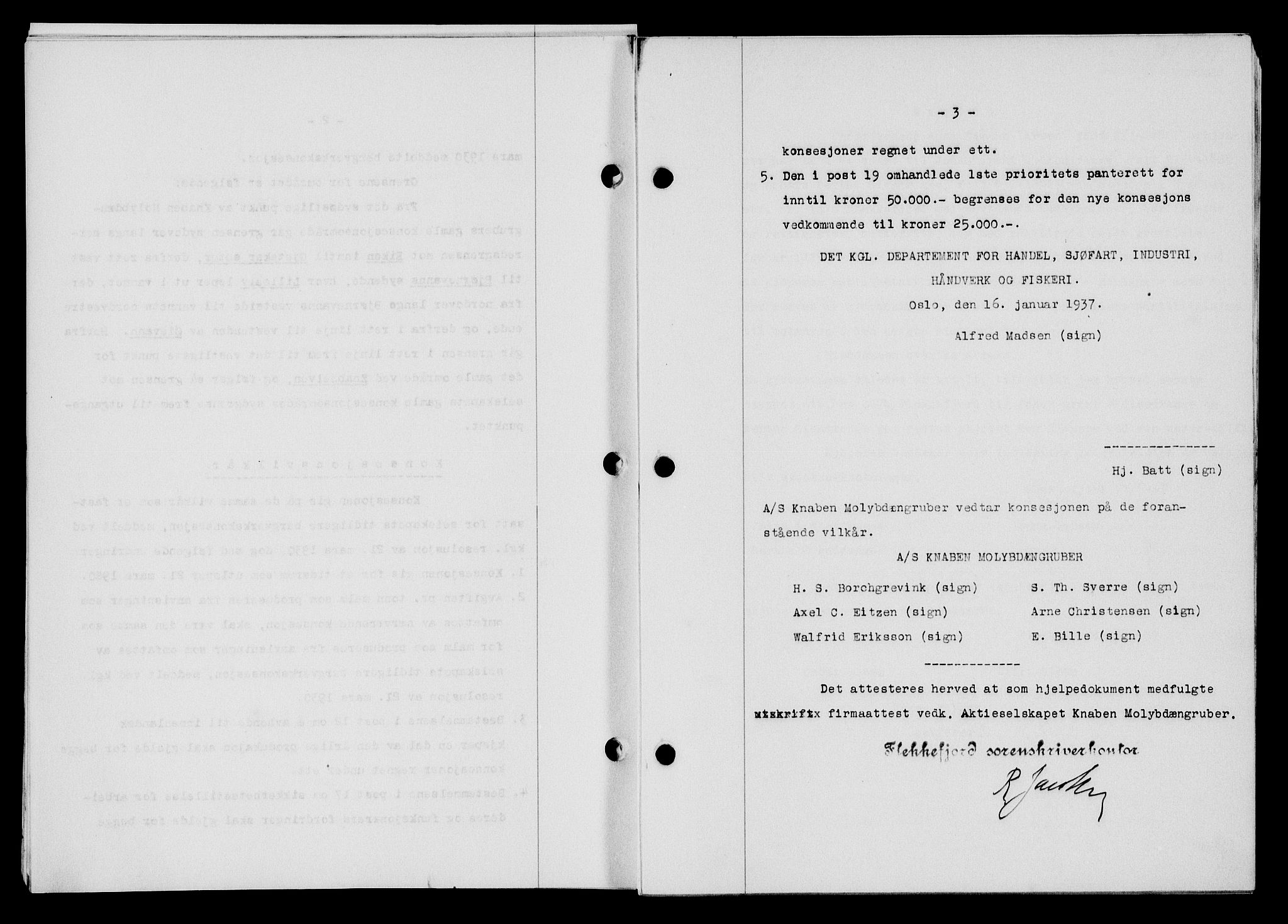 Flekkefjord sorenskriveri, SAK/1221-0001/G/Gb/Gba/L0053: Mortgage book no. A-1, 1936-1937, Diary no: : 332/1937