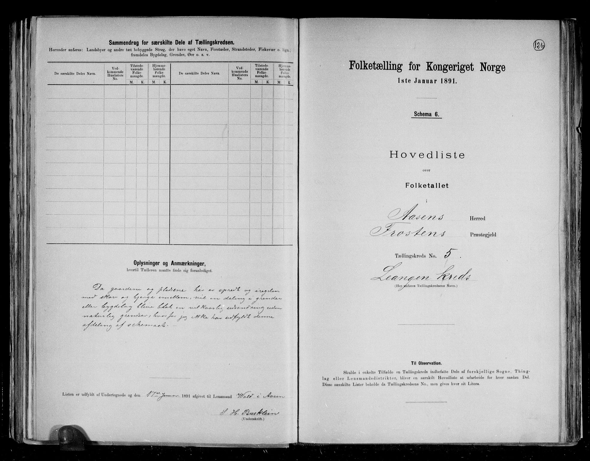 RA, 1891 census for 1716 Åsen, 1891, p. 13