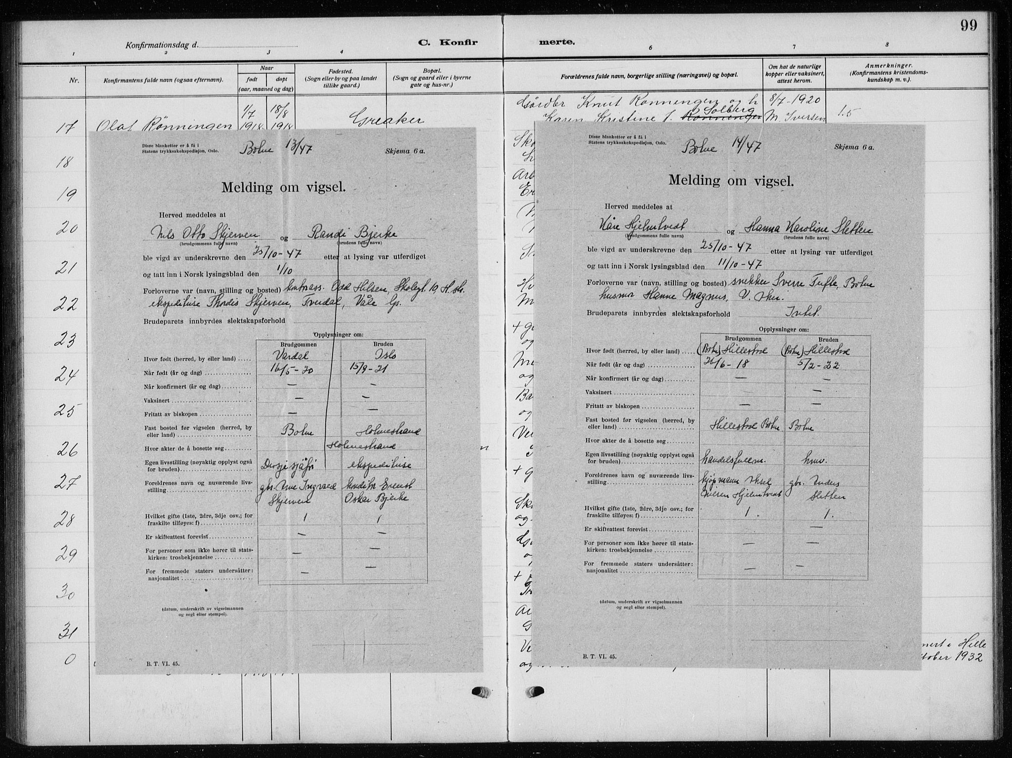 Botne kirkebøker, SAKO/A-340/G/Ga/L0005: Parish register (copy) no. I 5, 1916-1934