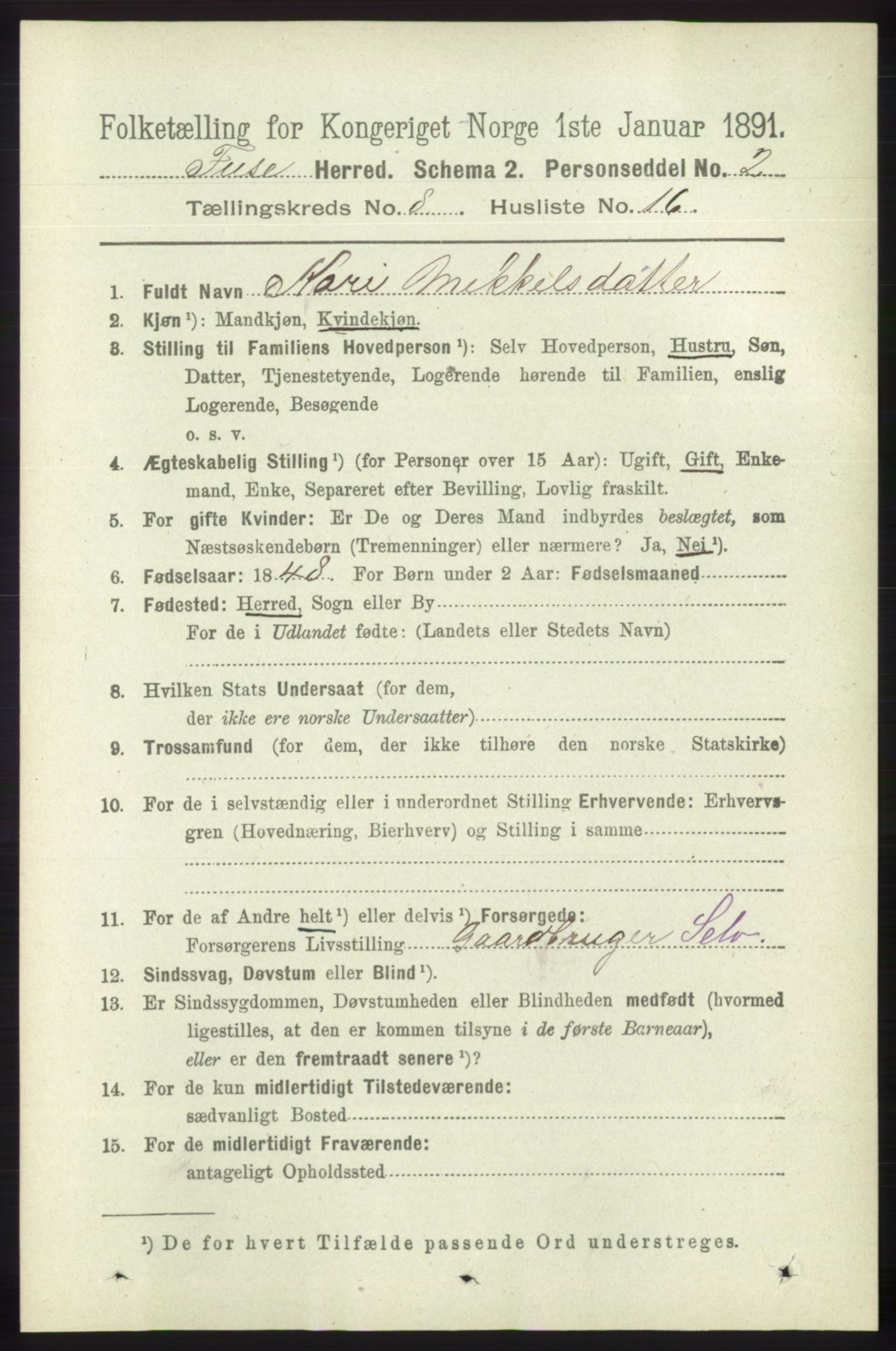 RA, 1891 census for 1241 Fusa, 1891, p. 1653