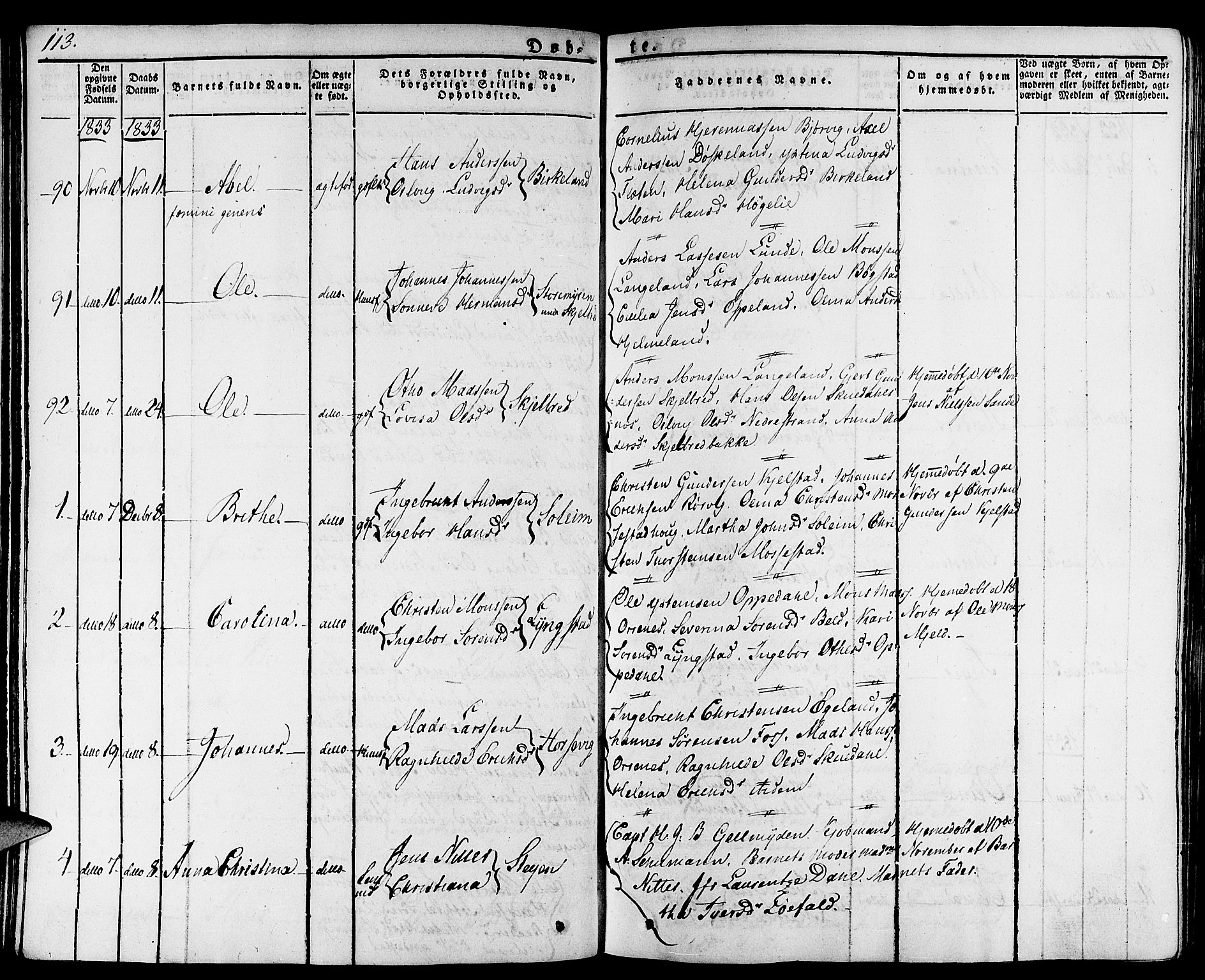 Gaular sokneprestembete, SAB/A-80001/H/Haa: Parish register (official) no. A 3, 1821-1840, p. 113