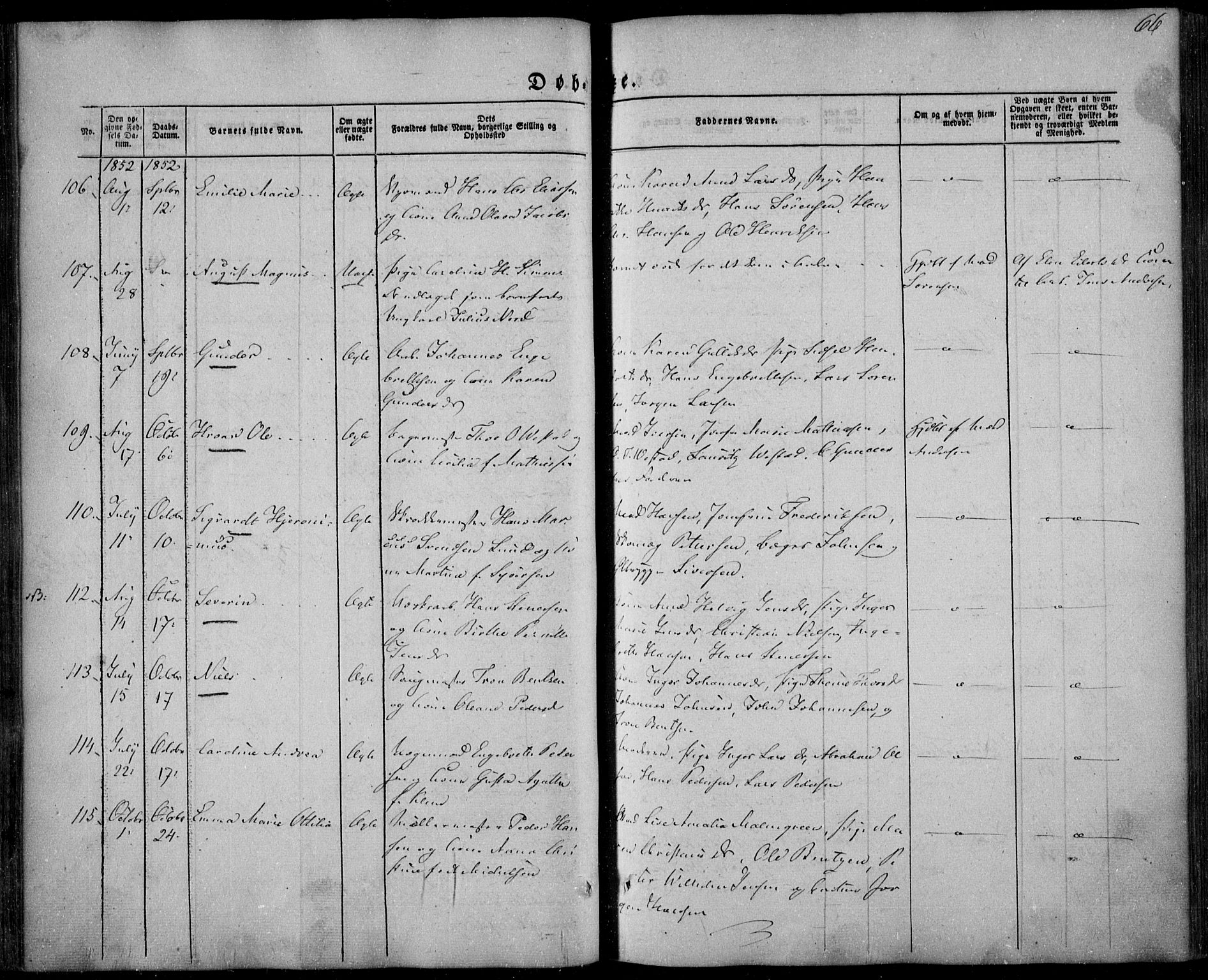 Larvik kirkebøker, SAKO/A-352/F/Fa/L0003: Parish register (official) no. I 3, 1848-1856, p. 66