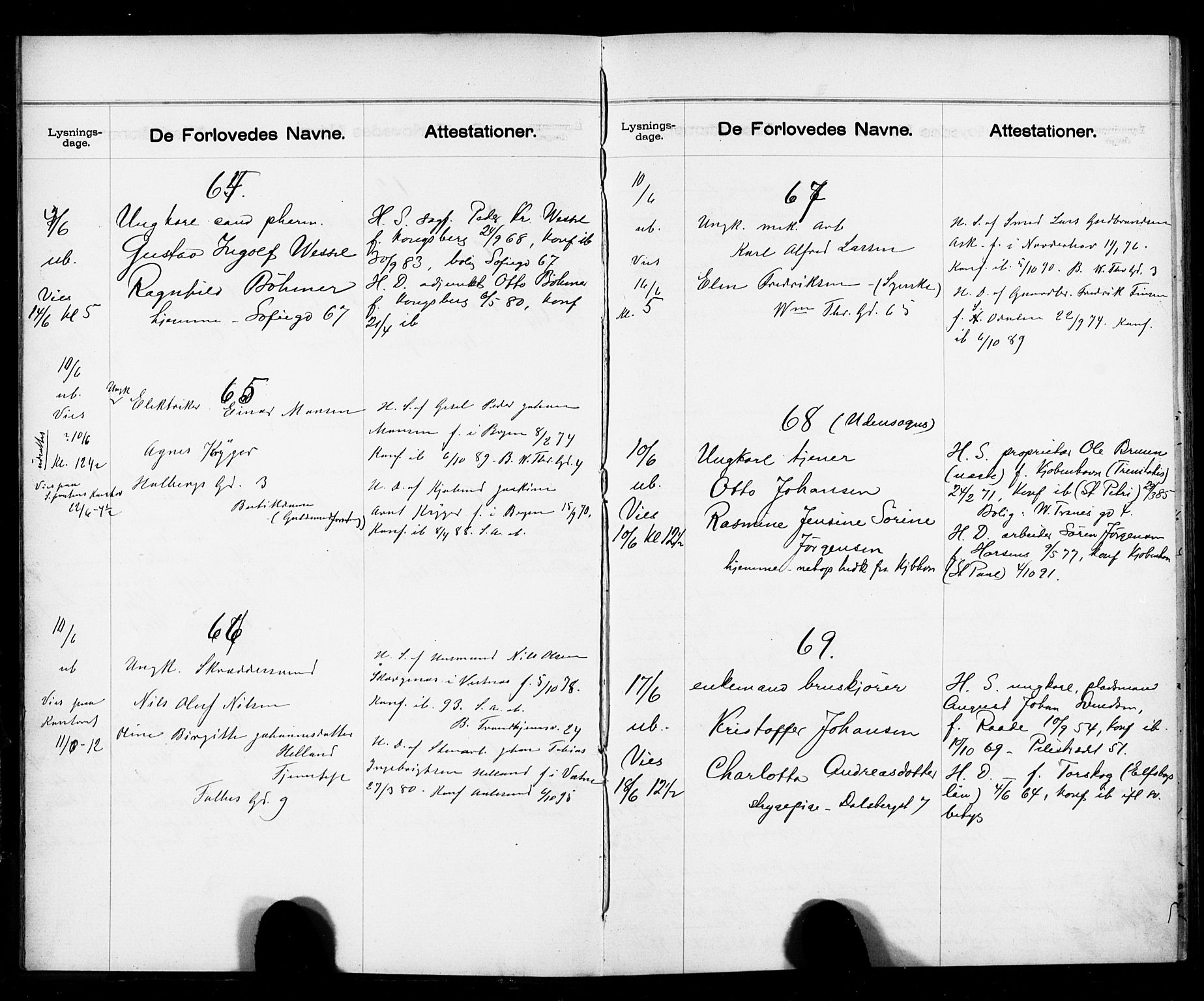 Gamle Aker prestekontor Kirkebøker, AV/SAO-A-10617a/H/L0003: Banns register no. 3, 1900-1909
