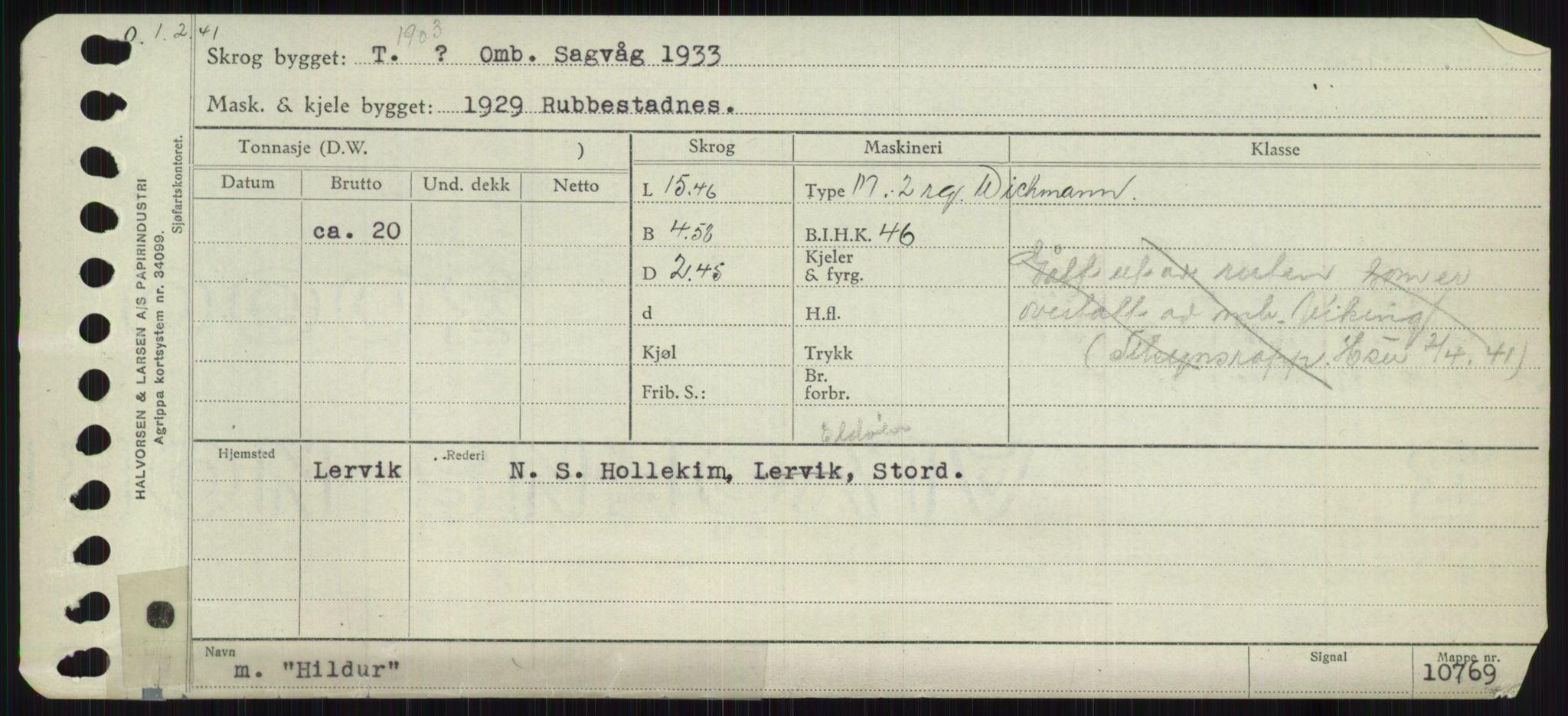 Sjøfartsdirektoratet med forløpere, Skipsmålingen, RA/S-1627/H/Ha/L0002/0002: Fartøy, Eik-Hill / Fartøy, G-Hill, p. 927