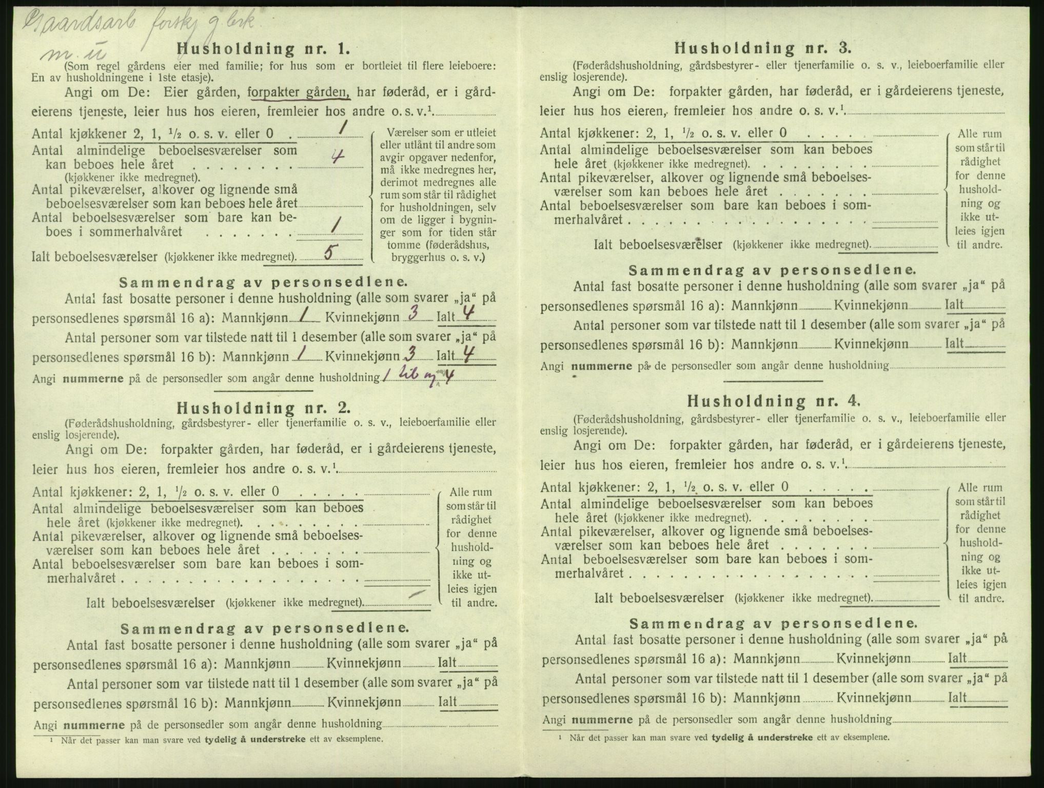 SAK, 1920 census for Mykland, 1920, p. 39
