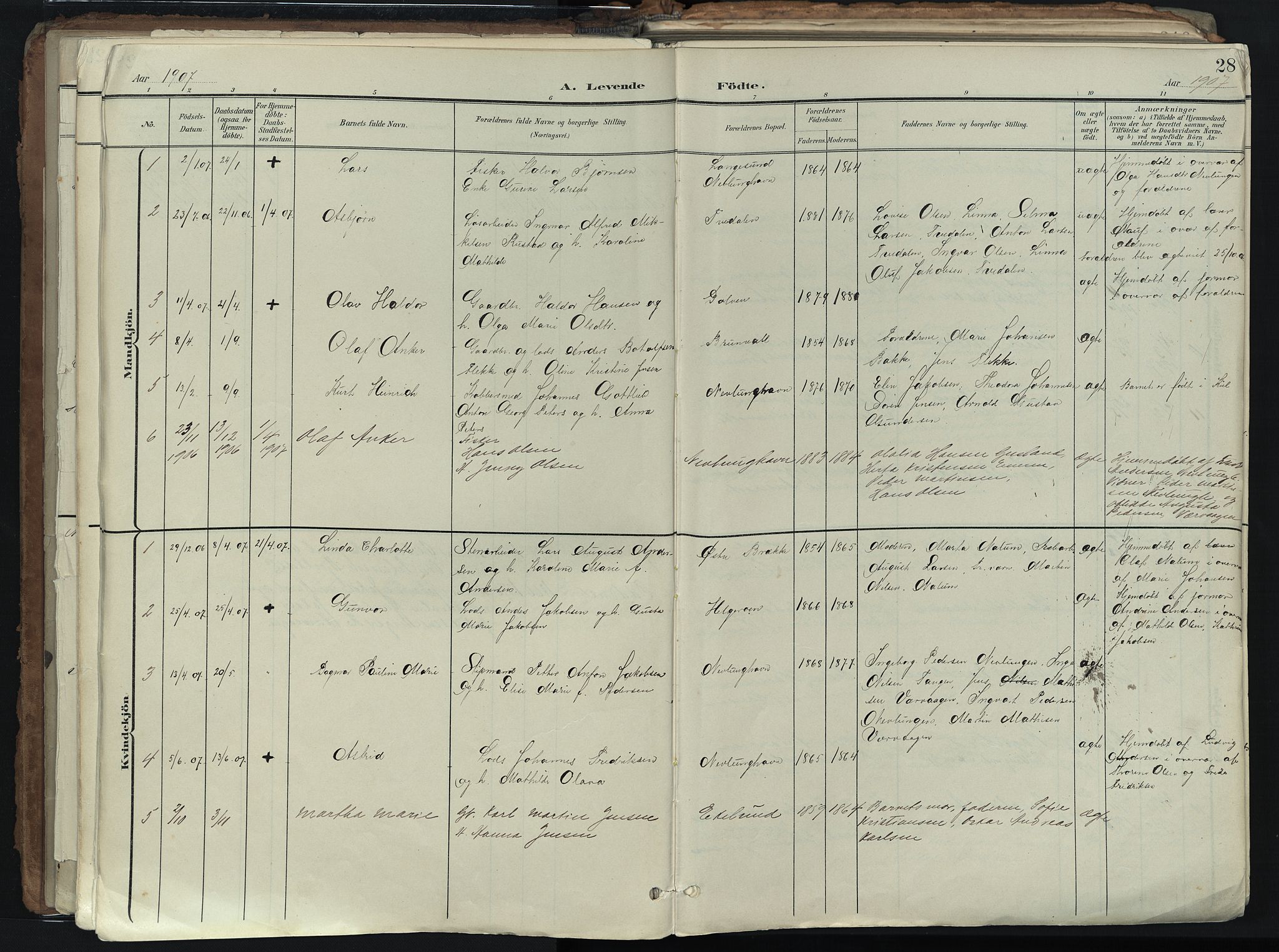 Brunlanes kirkebøker, SAKO/A-342/F/Fb/L0003: Parish register (official) no. II 3, 1900-1922, p. 28