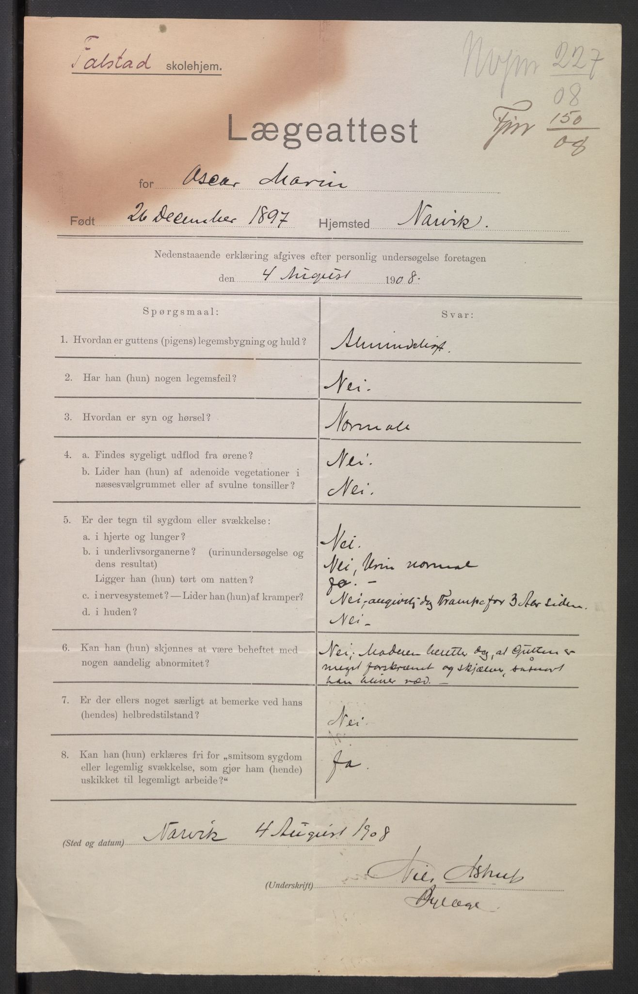 Falstad skolehjem, AV/RA-S-1676/E/Eb/L0008: Elevmapper løpenr. 169-188, 1907-1914, p. 111