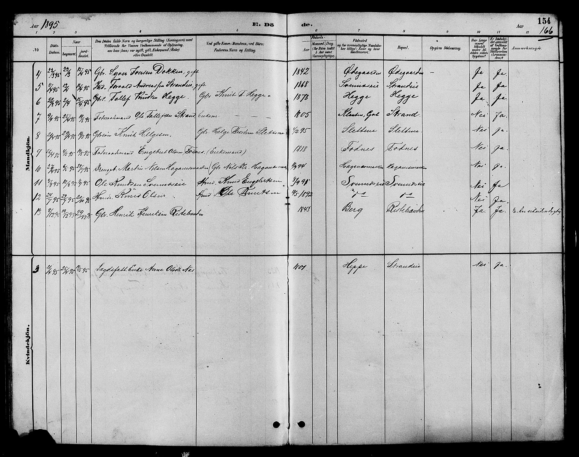 Nord-Aurdal prestekontor, SAH/PREST-132/H/Ha/Hab/L0007: Parish register (copy) no. 7, 1883-1910, p. 166