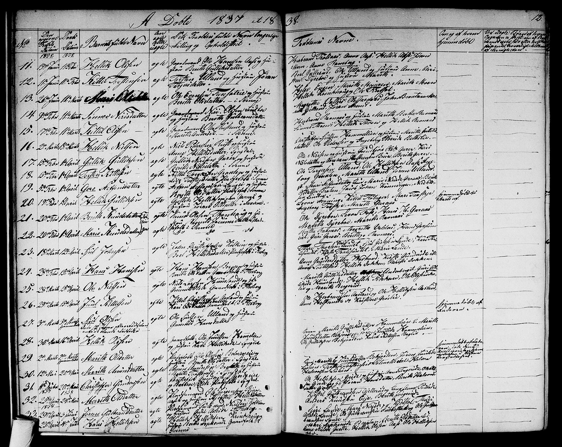 Flesberg kirkebøker, AV/SAKO-A-18/G/Ga/L0002: Parish register (copy) no. I 2, 1834-1860, p. 12