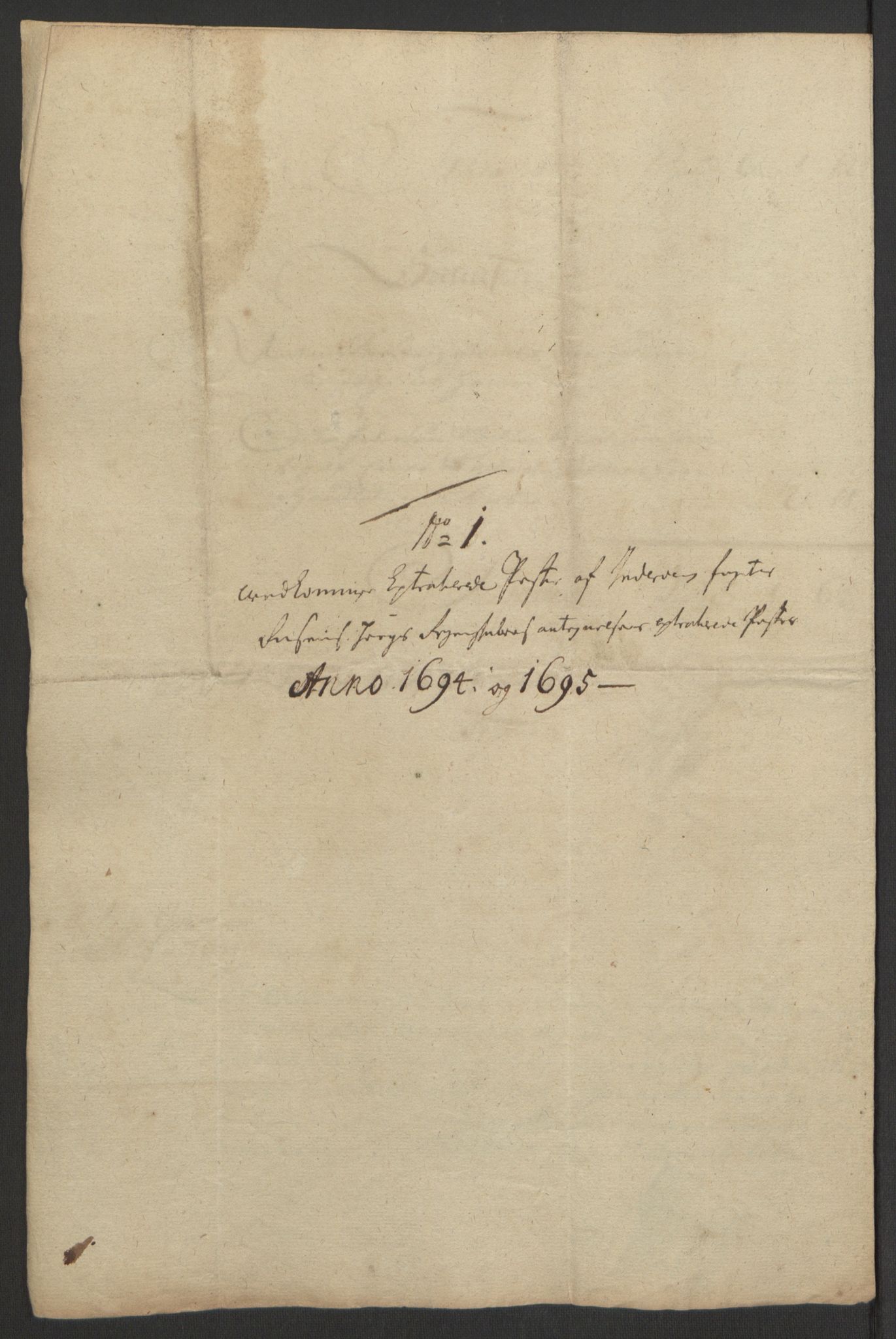 Rentekammeret inntil 1814, Reviderte regnskaper, Fogderegnskap, AV/RA-EA-4092/R63/L4309: Fogderegnskap Inderøy, 1695-1697, p. 113