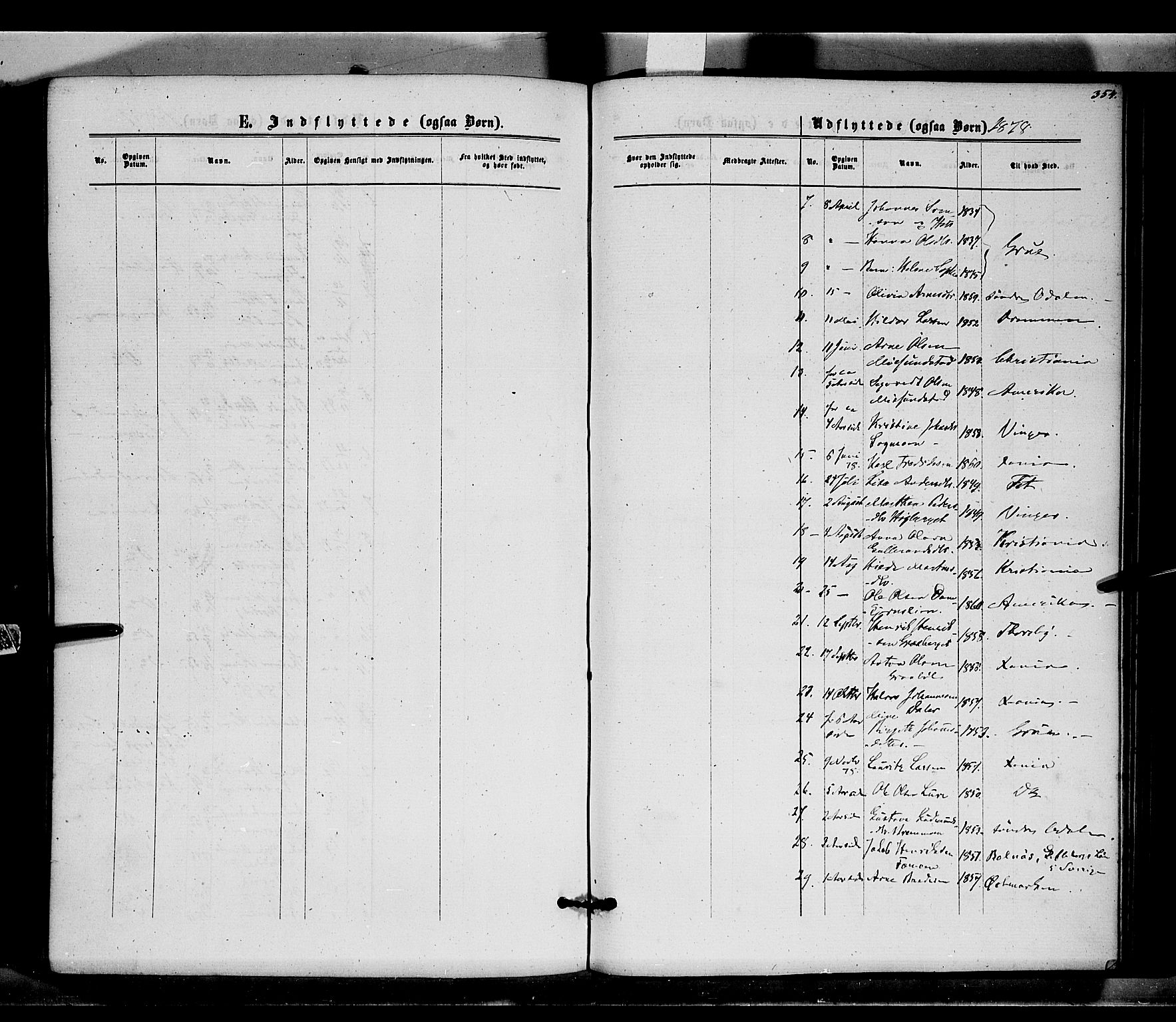 Brandval prestekontor, SAH/PREST-034/H/Ha/Haa/L0001: Parish register (official) no. 1, 1864-1879, p. 354