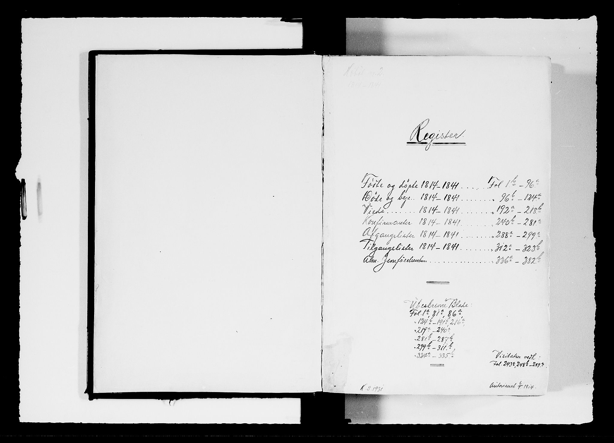 Hobøl prestekontor Kirkebøker, SAO/A-2002/F/Fa/L0002: Parish register (official) no. I 2, 1814-1841