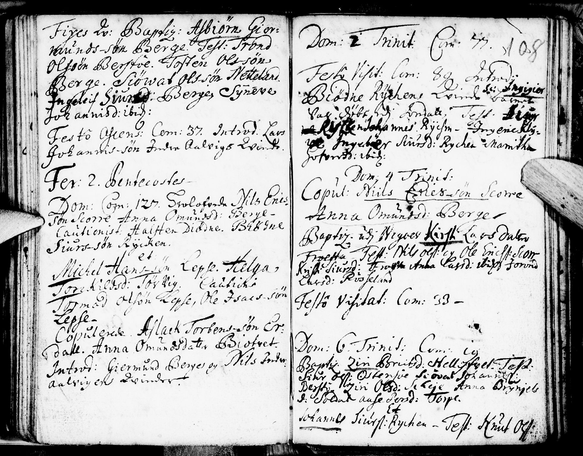 Kvam sokneprestembete, SAB/A-76201/H/Haa: Parish register (official) no. A 1, 1690-1741, p. 108