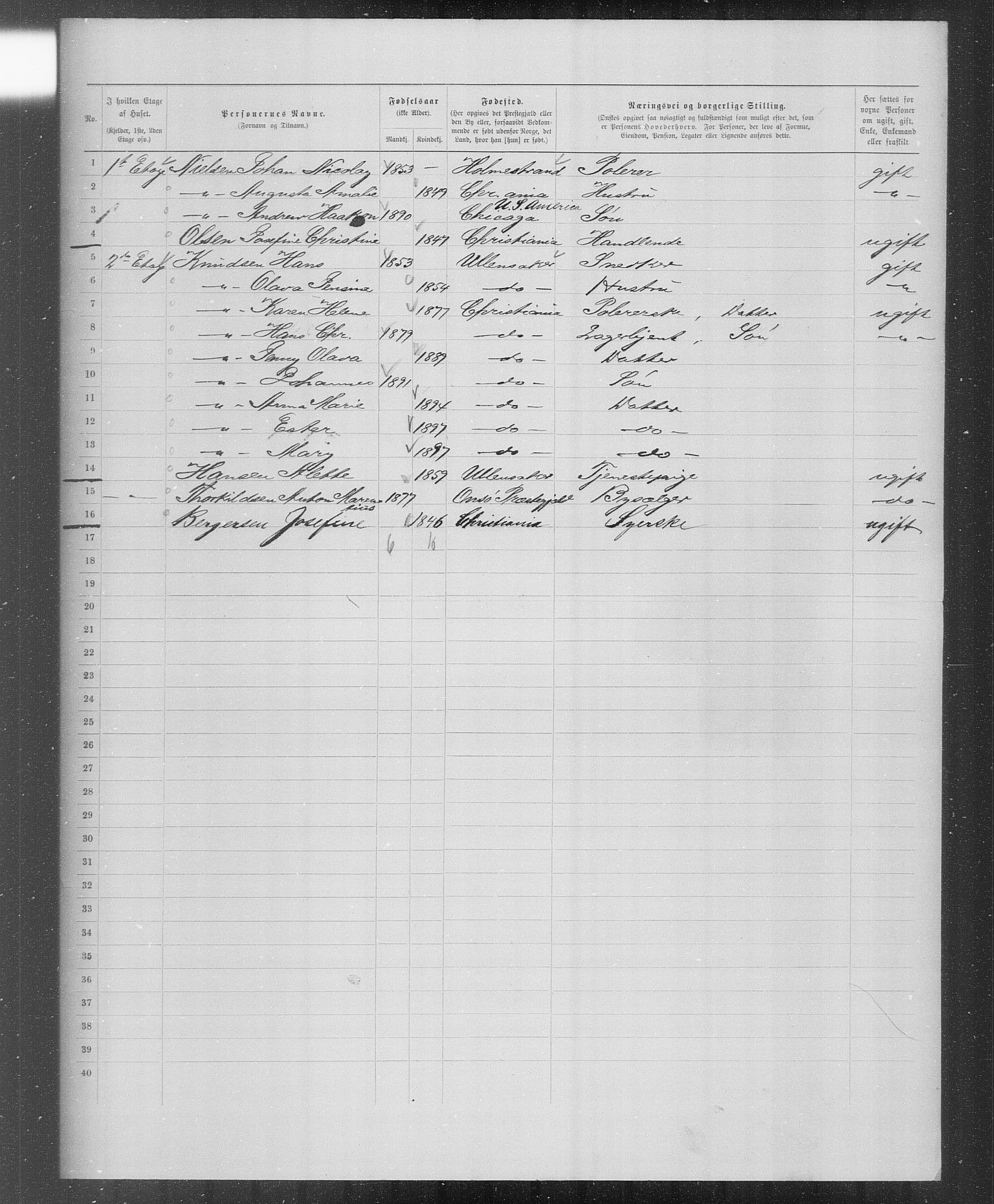 OBA, Municipal Census 1899 for Kristiania, 1899, p. 4034