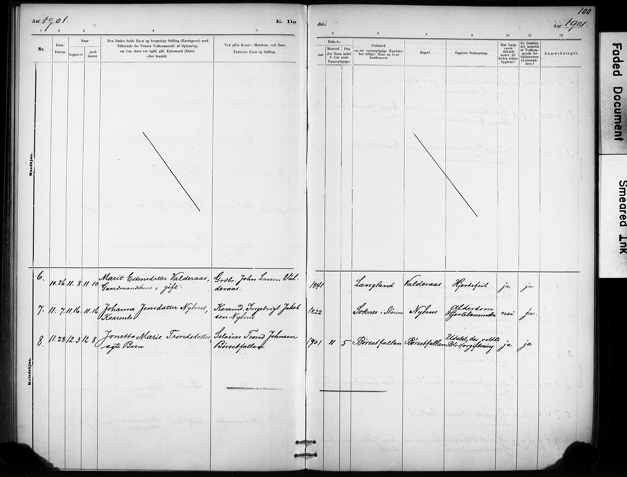 Ministerialprotokoller, klokkerbøker og fødselsregistre - Sør-Trøndelag, SAT/A-1456/693/L1119: Parish register (official) no. 693A01, 1887-1905, p. 100