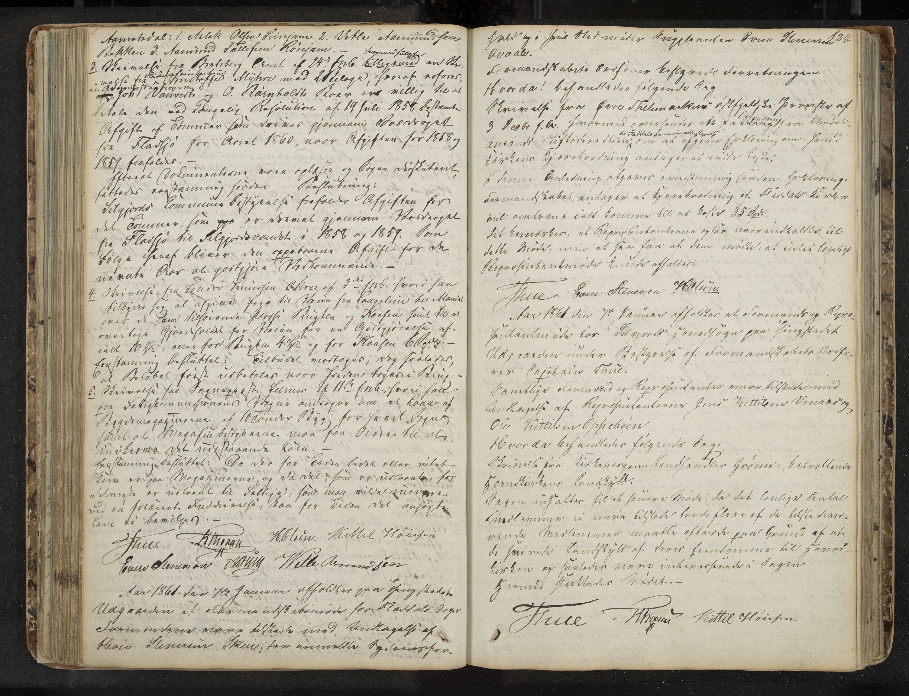 Seljord formannskap og sentraladministrasjon, IKAK/0828021/A/Aa/L0001: Møtebok med register, 1838-1879, p. 124