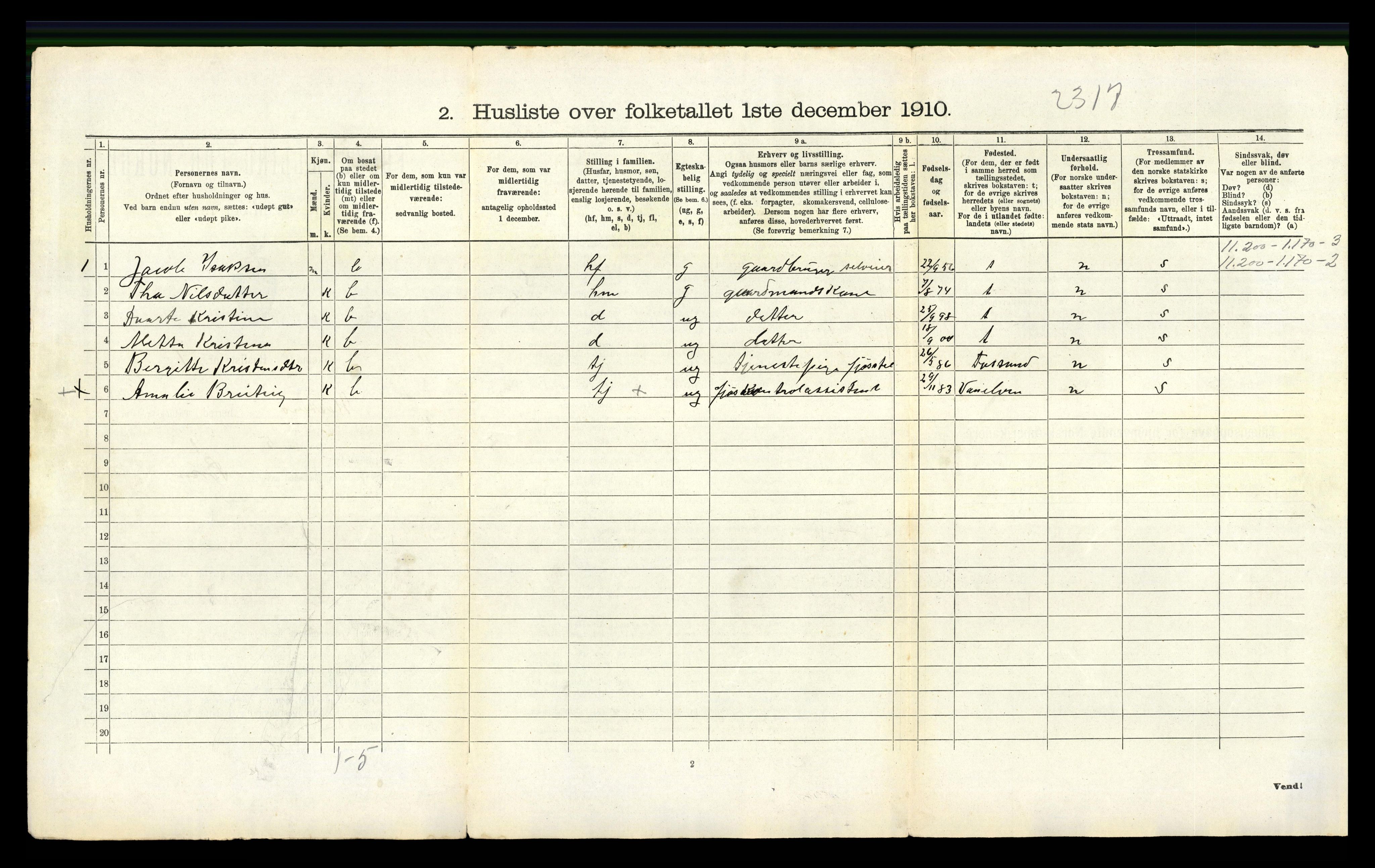 RA, 1910 census for Mosterøy, 1910, p. 70