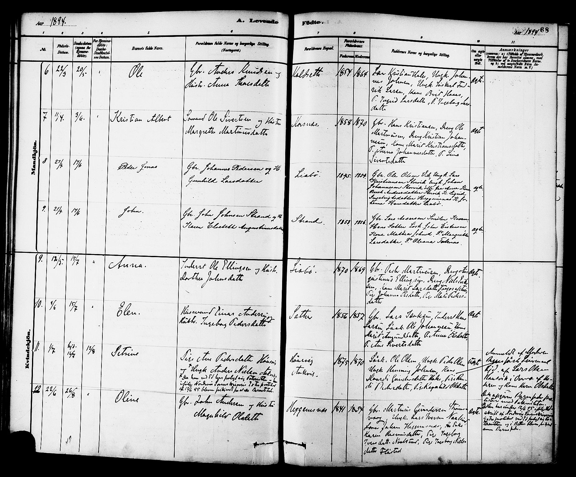 Ministerialprotokoller, klokkerbøker og fødselsregistre - Møre og Romsdal, AV/SAT-A-1454/576/L0885: Parish register (official) no. 576A03, 1880-1898, p. 68