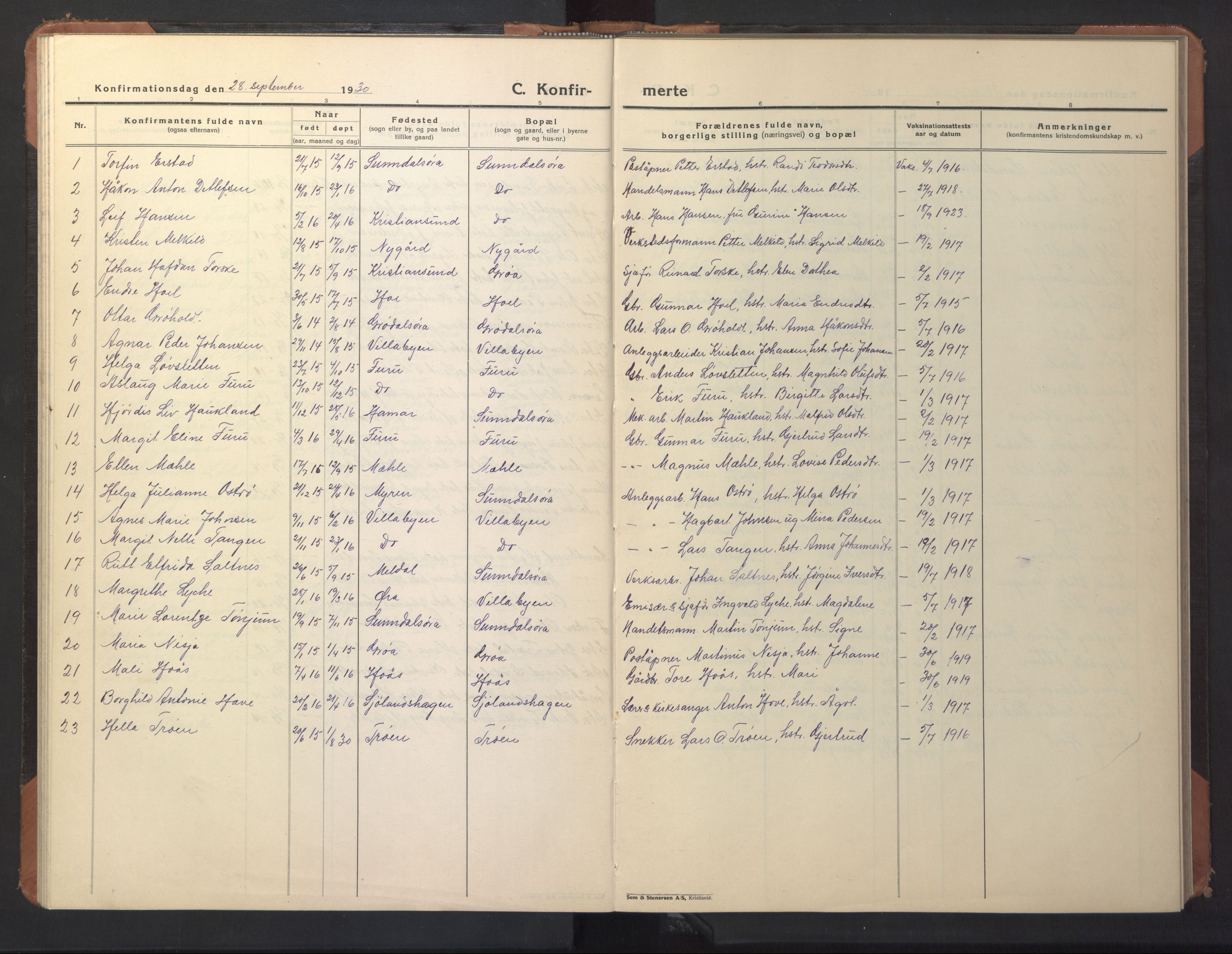 Ministerialprotokoller, klokkerbøker og fødselsregistre - Møre og Romsdal, AV/SAT-A-1454/590/L1018: Parish register (copy) no. 590C03, 1922-1950
