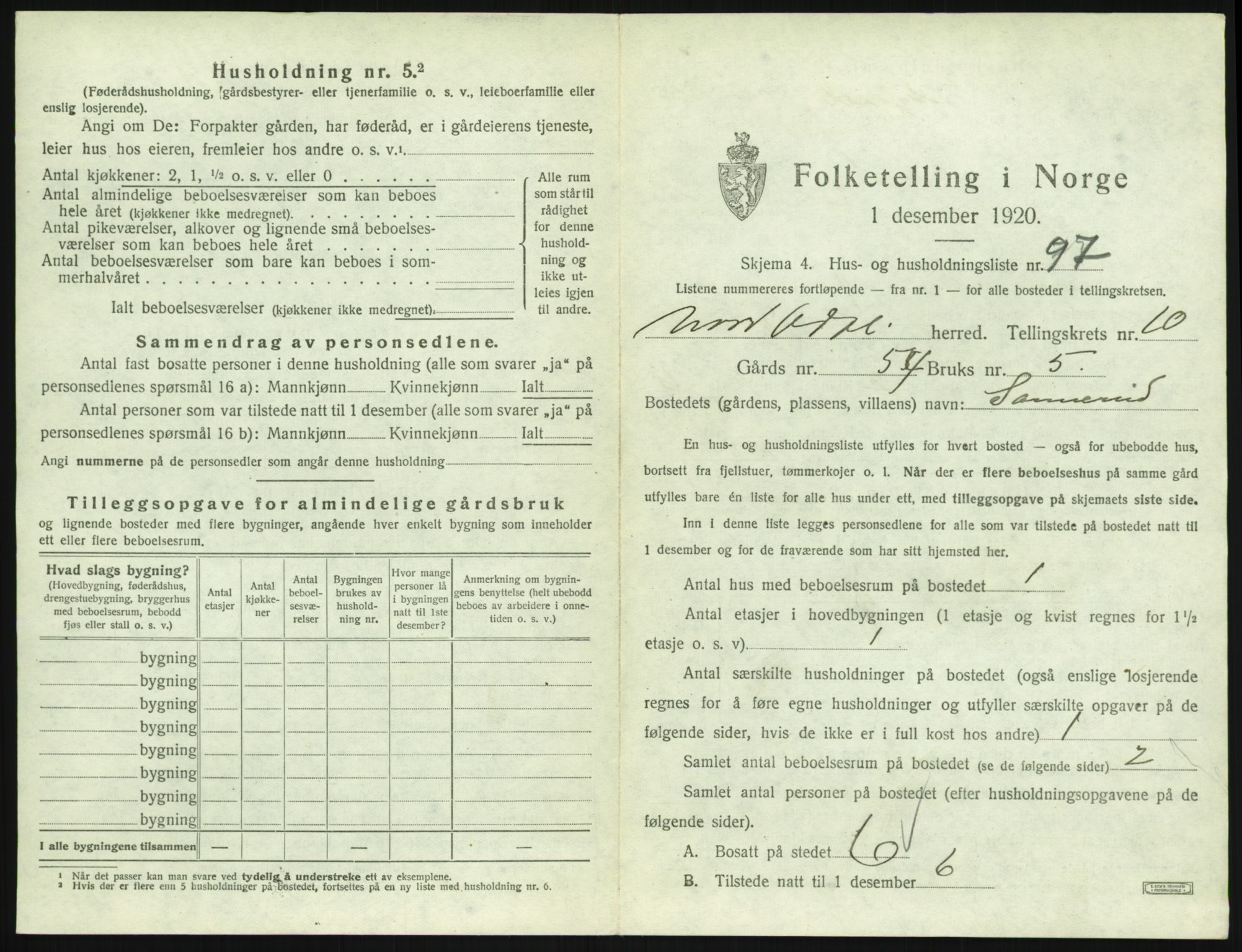 SAH, 1920 census for Nord-Odal, 1920, p. 1793