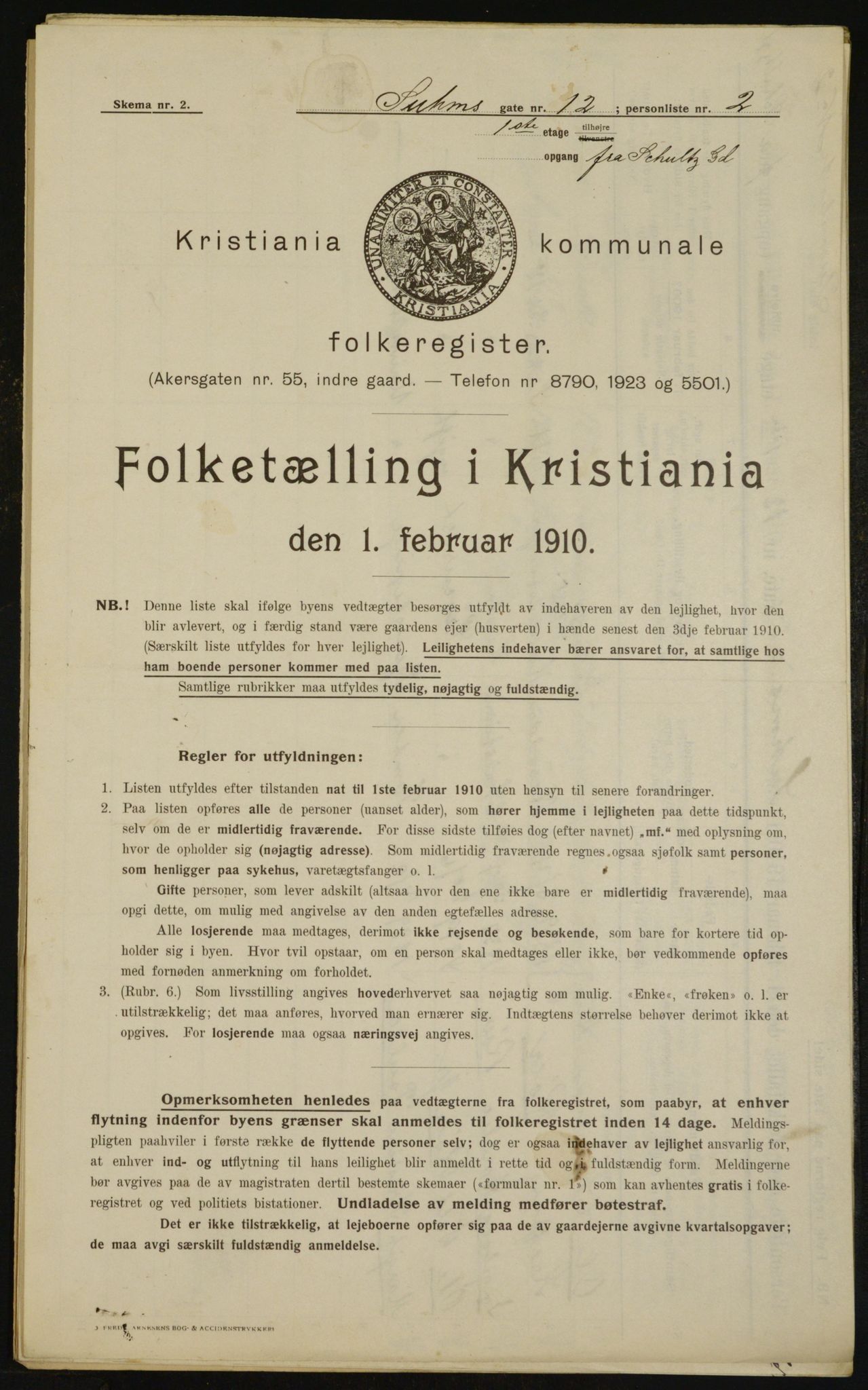 OBA, Municipal Census 1910 for Kristiania, 1910, p. 99262