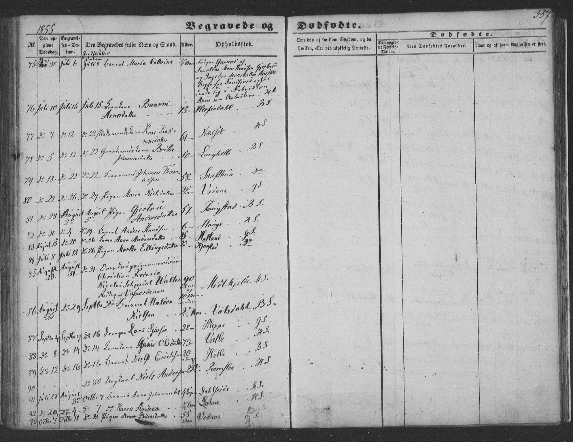 Haus sokneprestembete, AV/SAB-A-75601/H/Haa: Parish register (official) no. A 16 II, 1848-1857, p. 357