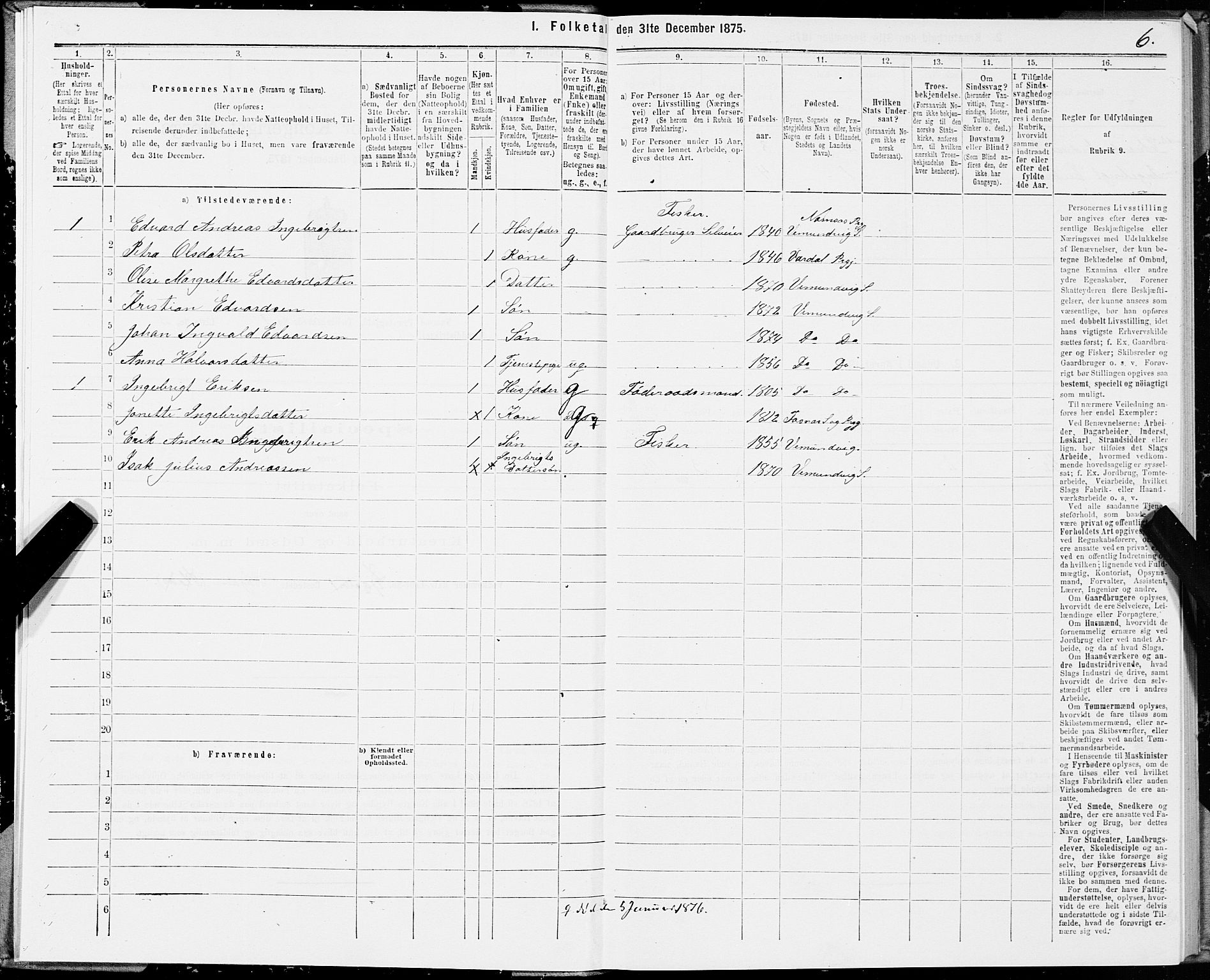 SAT, 1875 census for 1745L Namsos/Vemundvik og Sævik, 1875, p. 1006