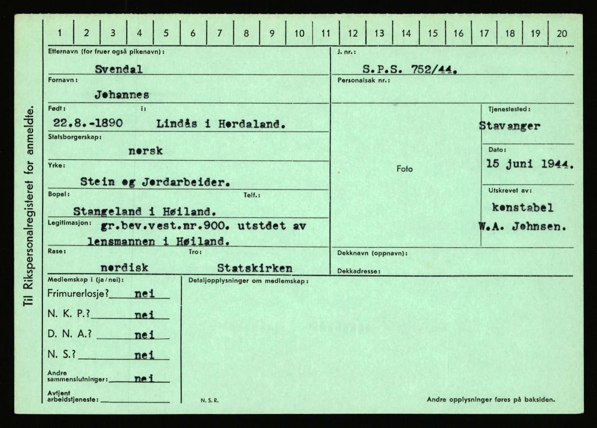 Statspolitiet - Hovedkontoret / Osloavdelingen, AV/RA-S-1329/C/Ca/L0015: Svea - Tøsse, 1943-1945, p. 88