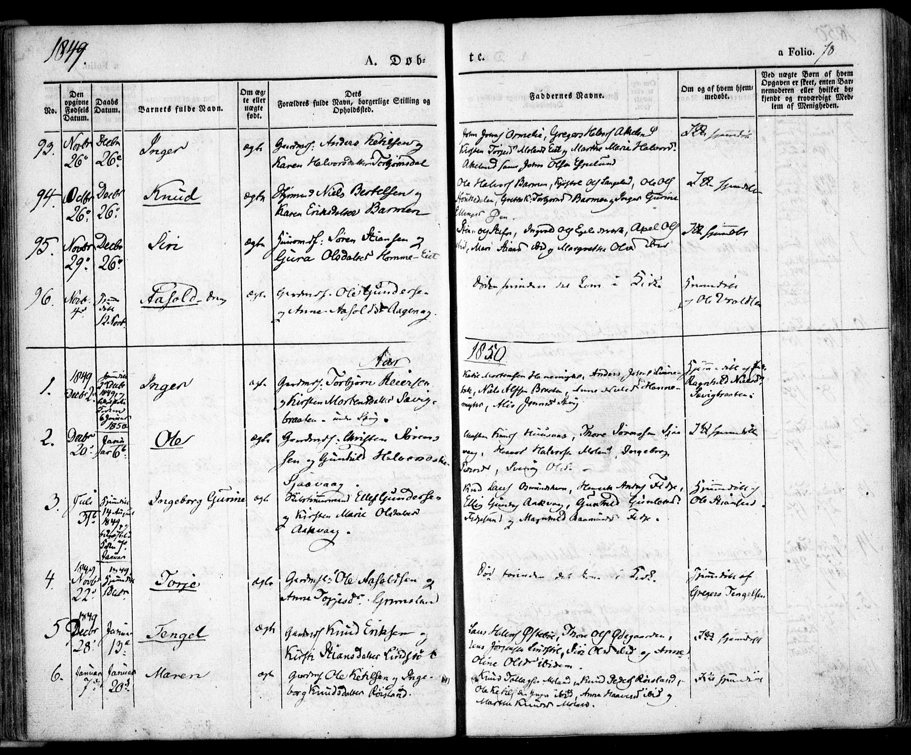 Søndeled sokneprestkontor, AV/SAK-1111-0038/F/Fa/L0002: Parish register (official) no. A 2, 1839-1860, p. 78