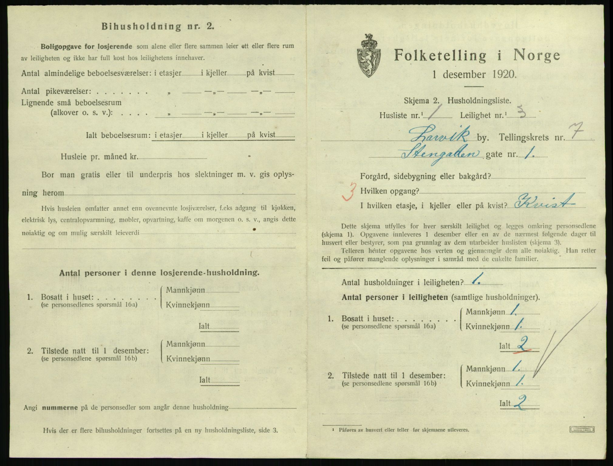 SAKO, 1920 census for Larvik, 1920, p. 5988