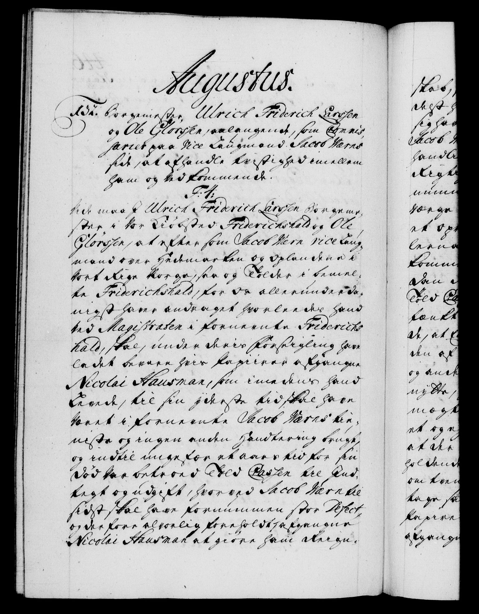 Danske Kanselli 1572-1799, AV/RA-EA-3023/F/Fc/Fca/Fcab/L0024: Norske tegnelser, 1728-1730, p. 446b
