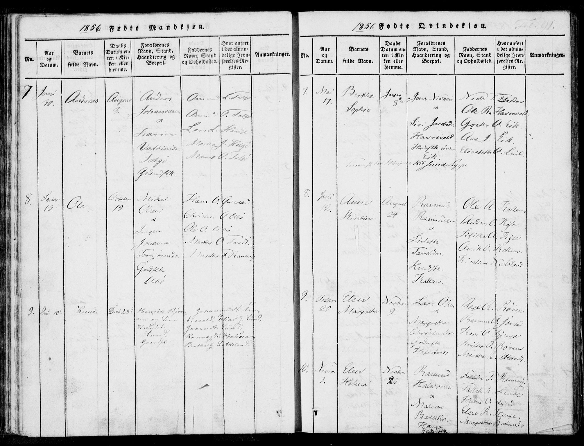 Nedstrand sokneprestkontor, AV/SAST-A-101841/01/IV: Parish register (official) no. A 7, 1816-1870, p. 91